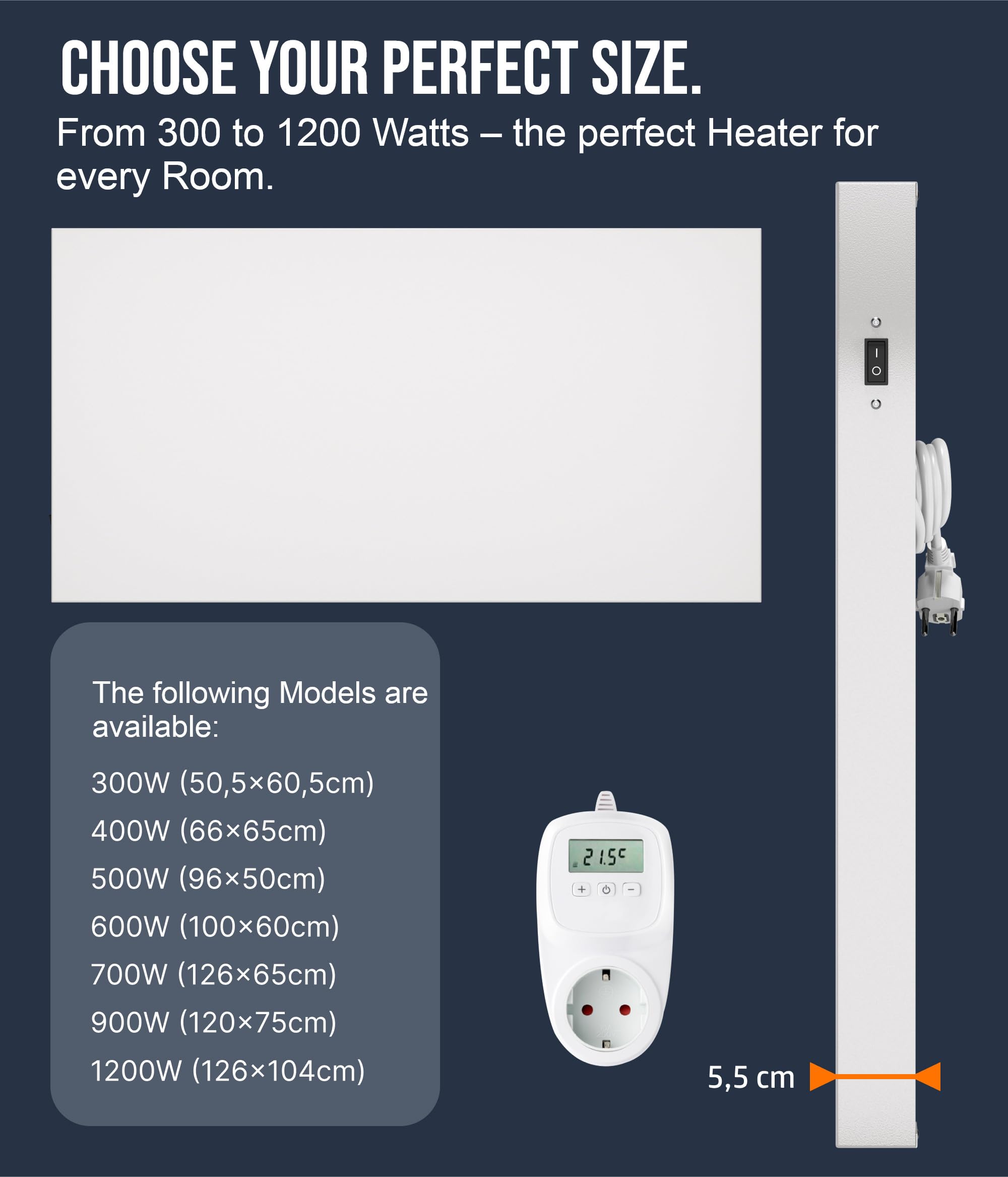 Inoovi Infrarood Verwarmingspaneel - Goed Geïsoleerde Woonkamer - 60 X 120 Cm 1650w