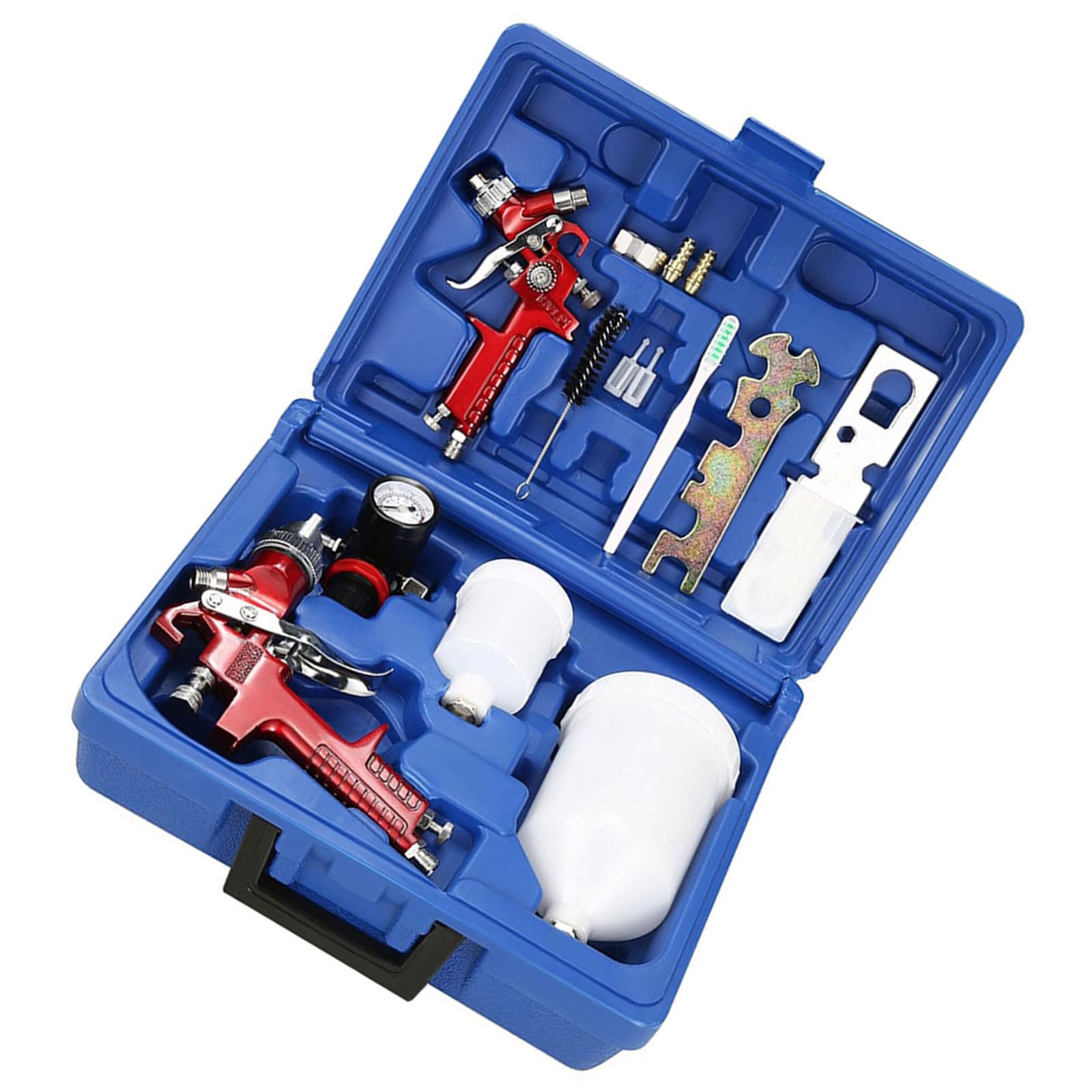 Kaccde Red Efficient 1.4Mm And 0.8Mm Nozzle Coating Applicator Collection With Carry Case Ideal For Automotive Wood Projects Sprinkle Paint Set