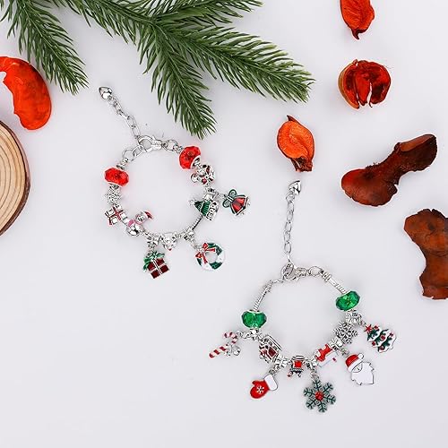 Miniatura 3 de Juego de 24 pulseras de calendario de Adviento de Navidad 2023 para calendario de Adviento de cuenta regresiva, pulseras con dijes de 24 días, 22