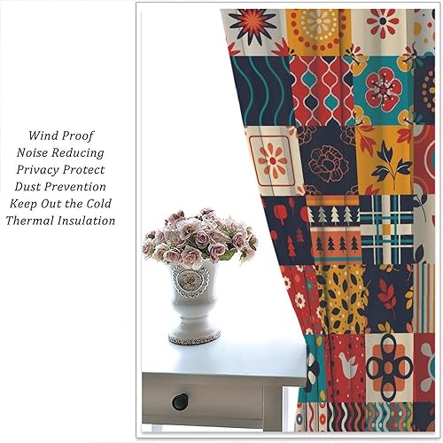 Miniatura 5 de Cortinas bohemias, hermosos patrones retro de celosía, estilo bohemio, retro, para dormitorio, sala de estar, decoración de bolsillo para barra,