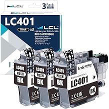 LC401BK Black Ink Cartridge Replacement for Brother LC 401 LC-401 Ink Compatible with Brother MFC-J1010DW MFC-J1012DW MFC-J1170DW Printer 3-Pack