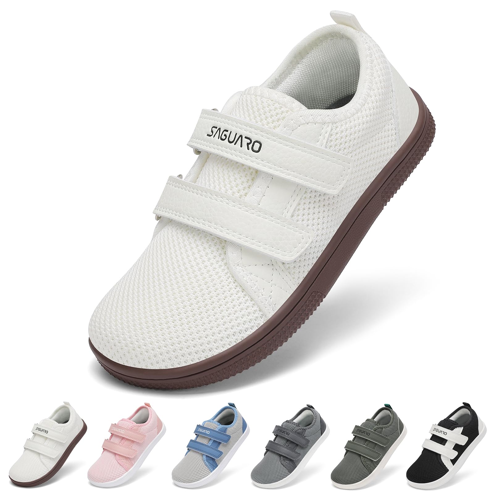SAGUARO Zapatillas Barefoot Niños Calzado Deportivas - Puntera Ancha & Zero-Drop Sole para Adecuado Colegio y Causal,Gr.25-35