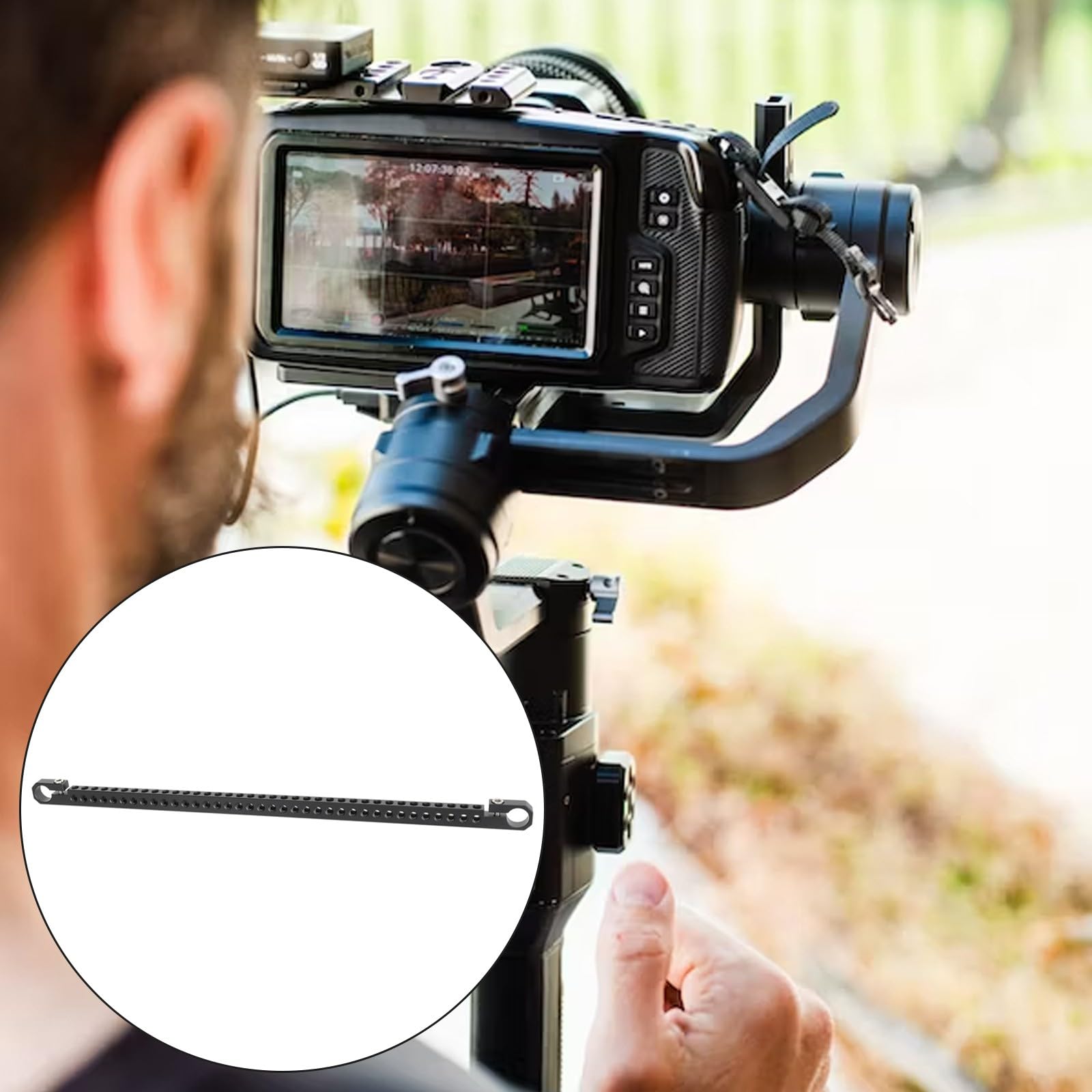 Asta in alluminio da 400 mm con adattatore per asta da 15 mm, morsetto per tubi per videocamere, videocamere, accessori per gabbia, formaggio