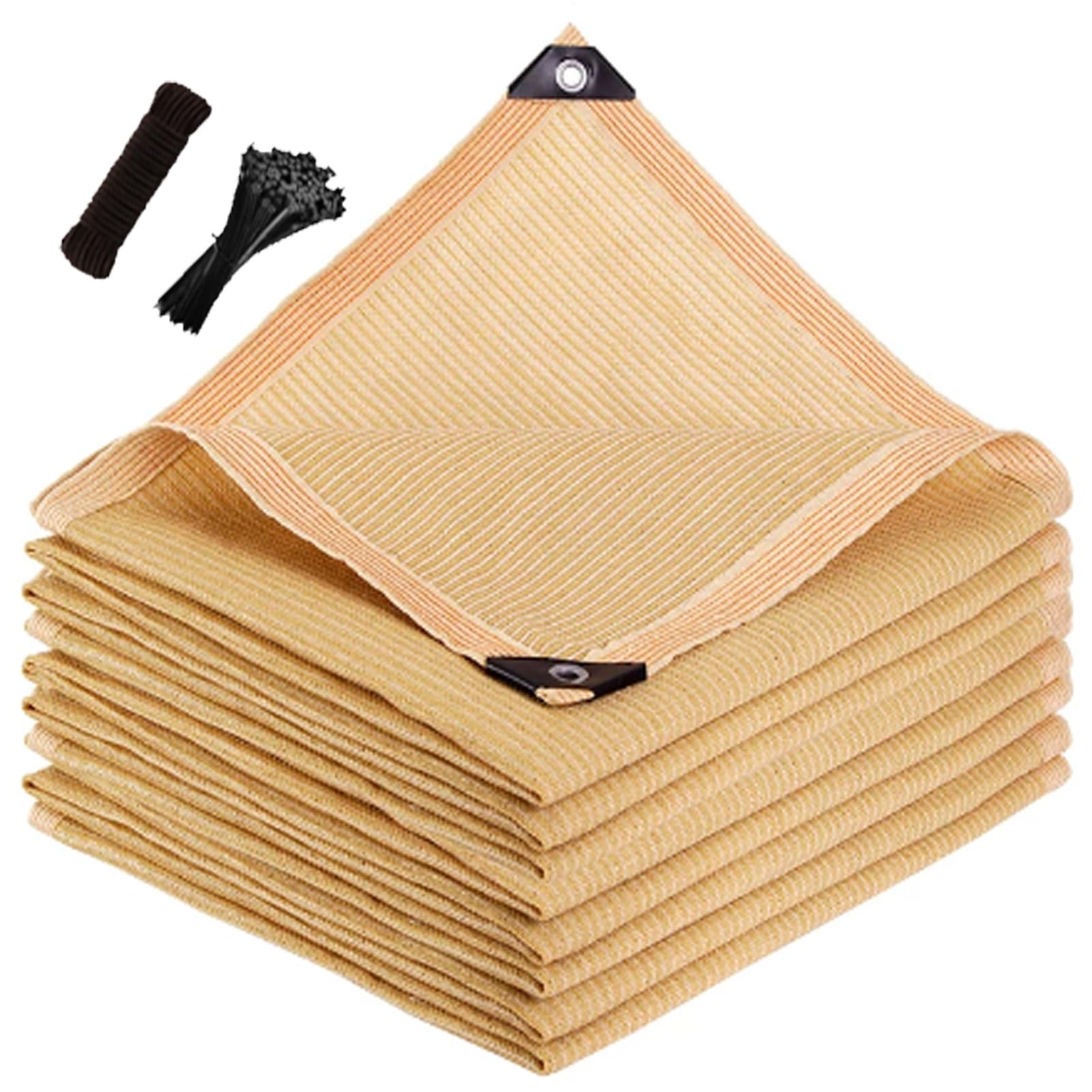 90% UV Protect Bei e Cloth per esterni 9 x 9 FT giardino e rete con occhielli parasole per Pera Patio e Deck Cover.