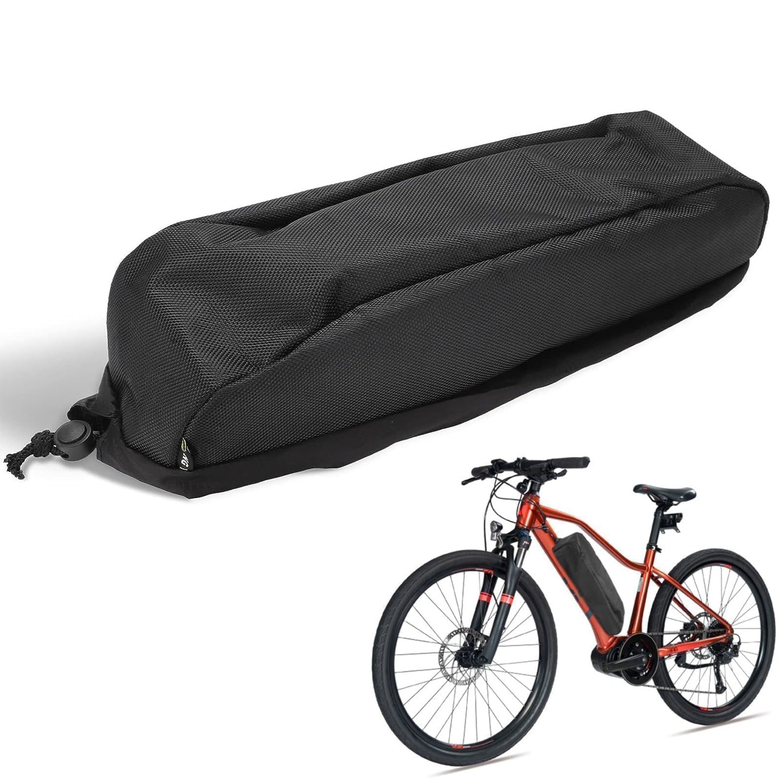Xygobla Ebike Battery Cover Waterproof Bike Top Tube Bag Ebike Battery Cover Bicycle Front Frame Bags Anti Mud Battery Rain Cover Bike Bags Frame Dustproof Batteries Protector Case for E-Bike Battery