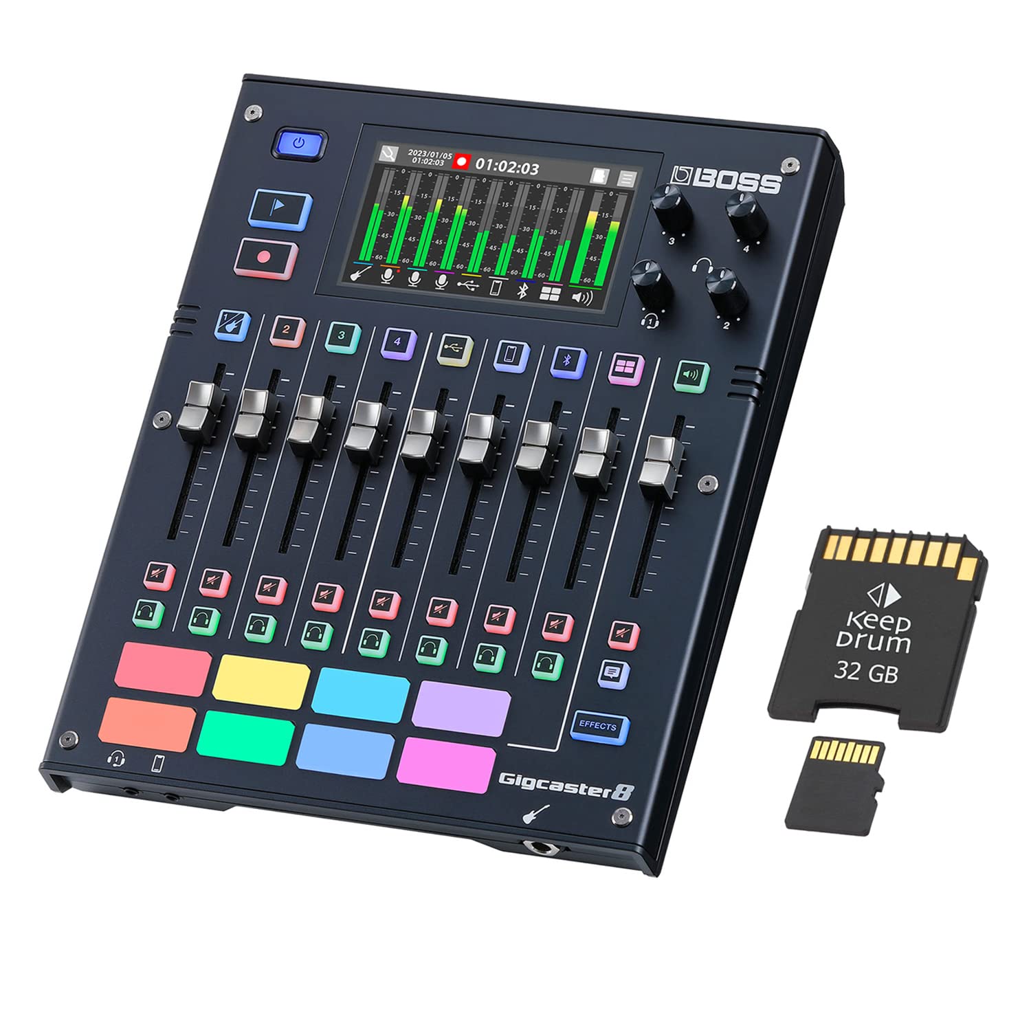 Boss GCS-8 Gigcaster Audio Interface Streaming Mixer Mixer + scheda di memoria Keepdrum