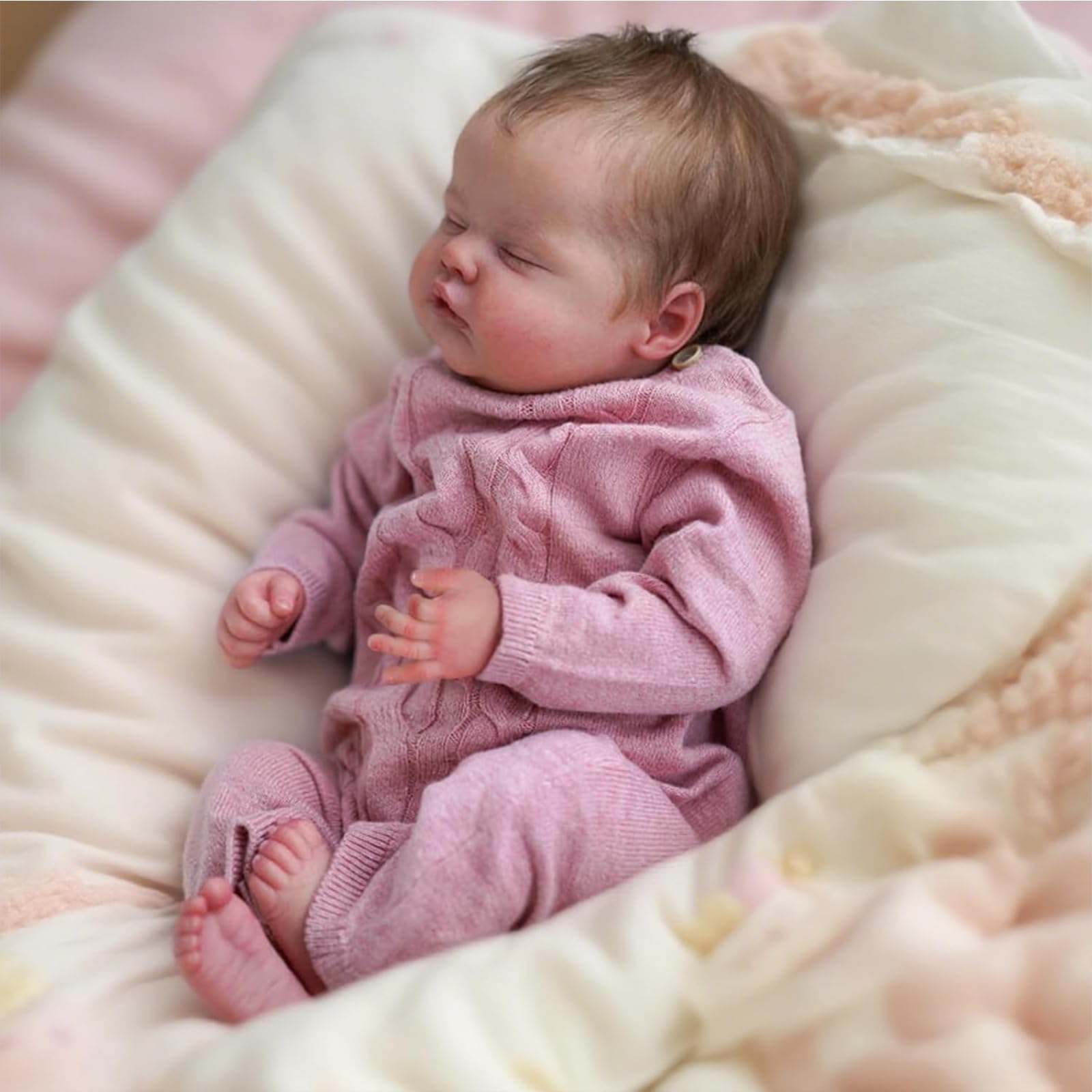 Realistyczna lalka Reborn Baby 20 cali 45 cm, śpiąca lalka noworodka dla dziewczynki, miękkie ciało z winylowymi kończynami, z akcesoriami, od 3 lat