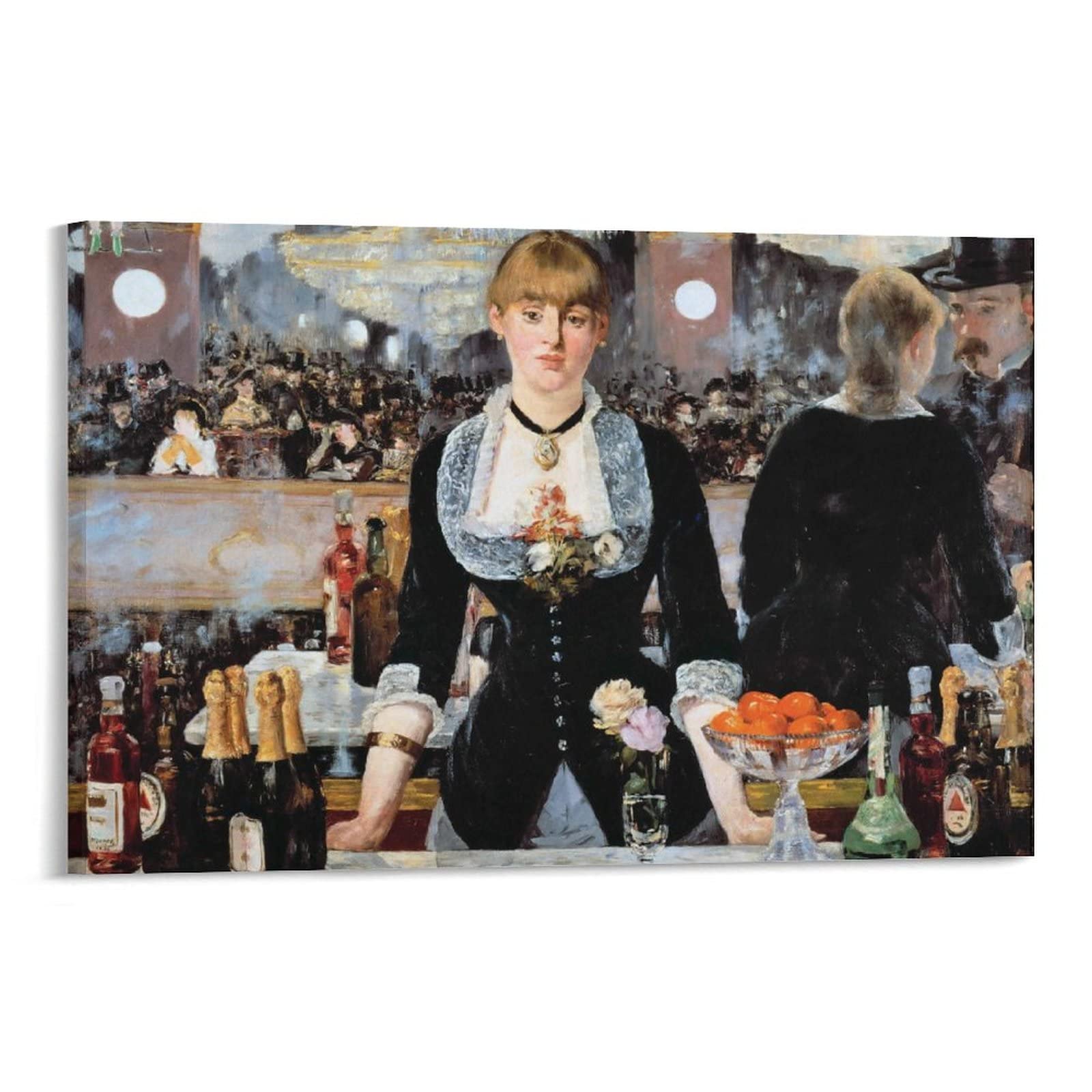 Texpack Modernist Painter Edouard Manet At The Bar Folies-Bergere Poster Poster Print Art Wall Painting Canvas Posters Modern Bedroom Decor 08X12inch(20X30cm)