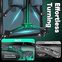 Vista 6 de Sekey Carros de 220L Plegables con Grandes Ruedas de Playa Todo Terreno, Vagón Plegable de Alta Resistencia con Portavasos, Vagón Plegable Extra