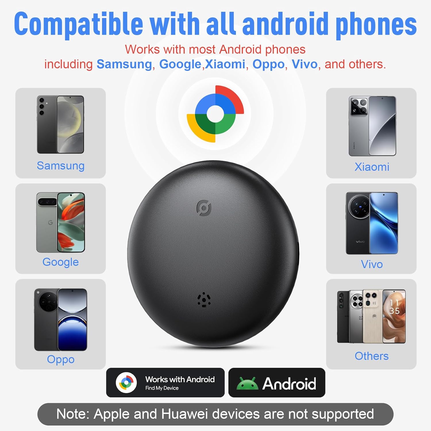 Tracker Tag for Android, Air Tracker Tags-4 Pack Android Tracker Tags Work with Google Find My,Bluetooth Tracker for Finder and Item Locator Smart Tag with Protective Case for Wallet,Luggage