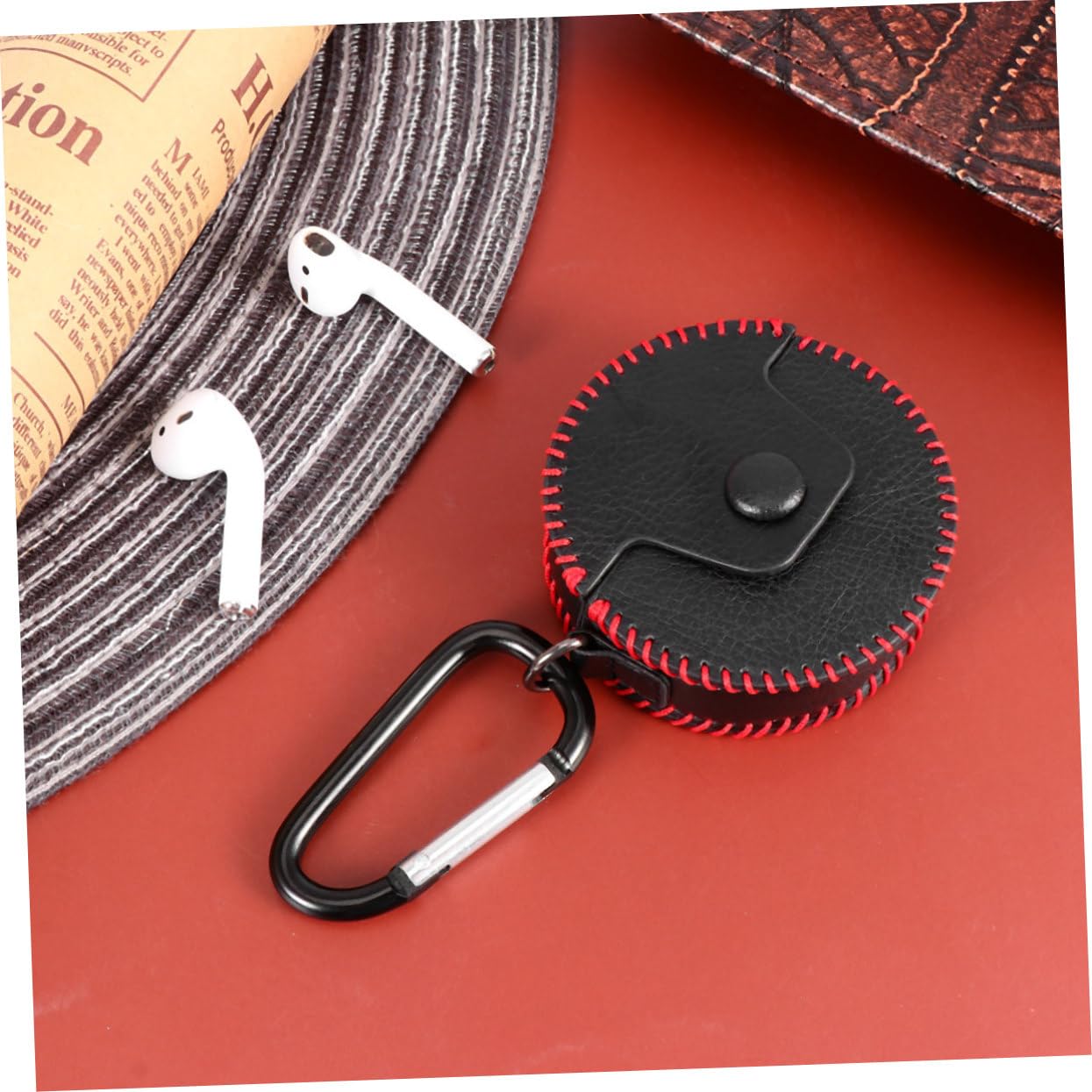 Gadpiparty 3pezzi Custodia Pelle Per Cuffie Wireless Antishock Compatibile Con Freebuds Design Vintage Protezione Da Graffi e Urti Superficie Antiscivolo Per Attività All Aperto Nero