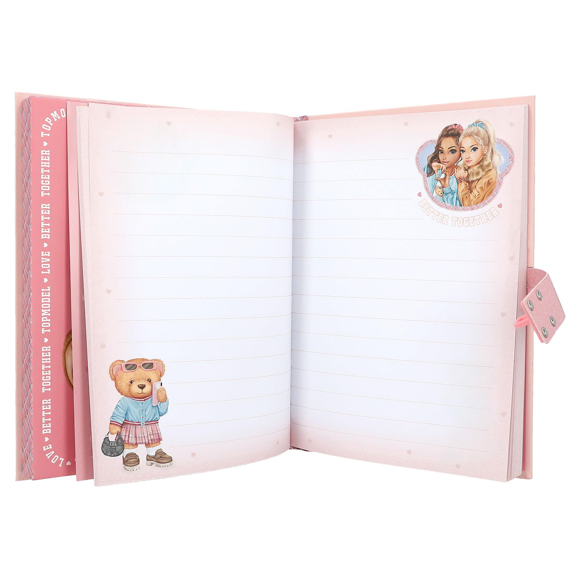 Depesche 13229 TOPModel Team Teddy - Tagebuch mit Zahlen-Code und Sound, Buch mit Model Motiv und 80 linierten und bunt illustrierten Seiten