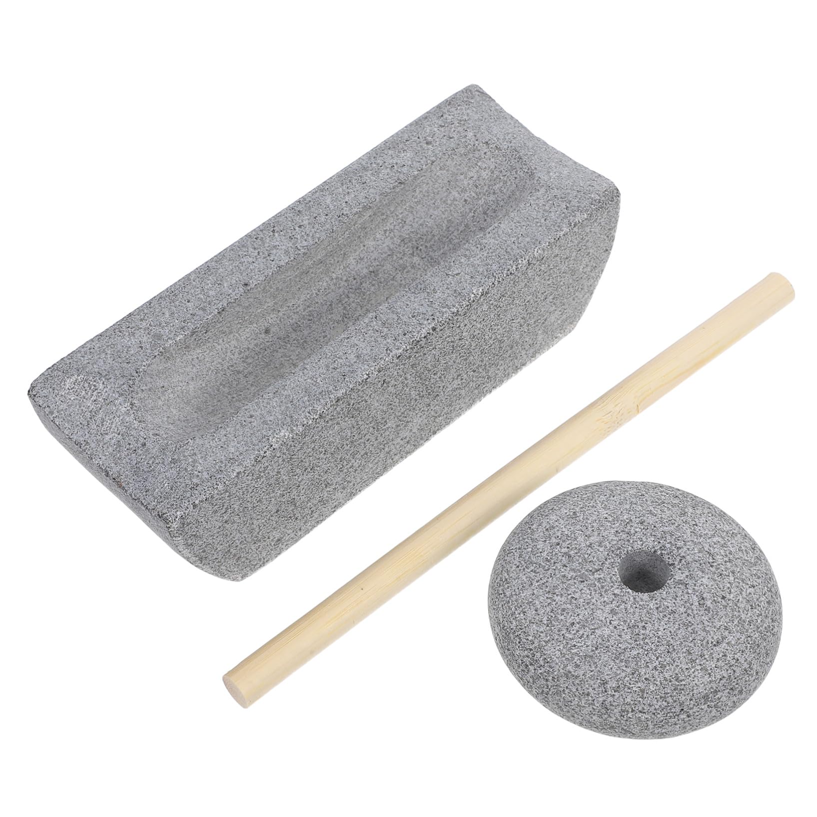 Mipcase Macina Spezie Manuale Piccolo Macina Spezie Tradizionale in Pietra e Legno Versatile e Autentico per Uso Cucina e Casa per Tè e Erbe