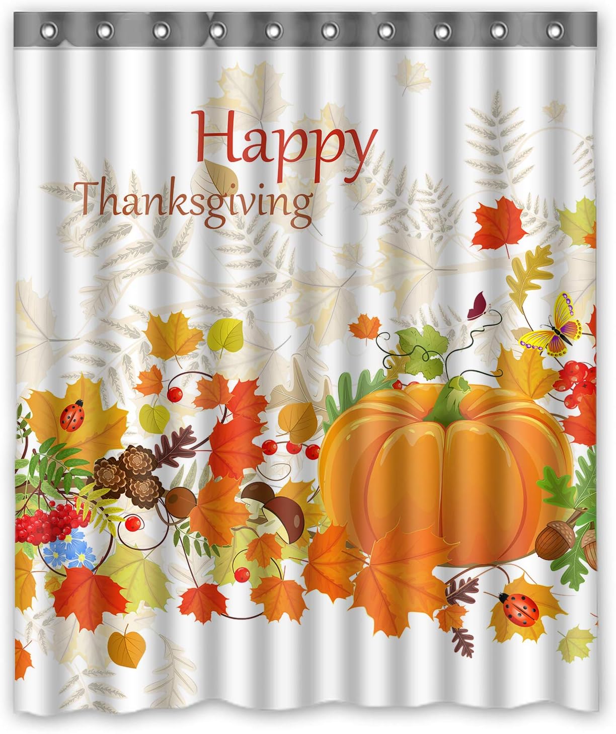 Happy Shopping Go Custom Happy Thanksgiving Waterproof Bathroom Fabric Shower Curtain 60" x 72"