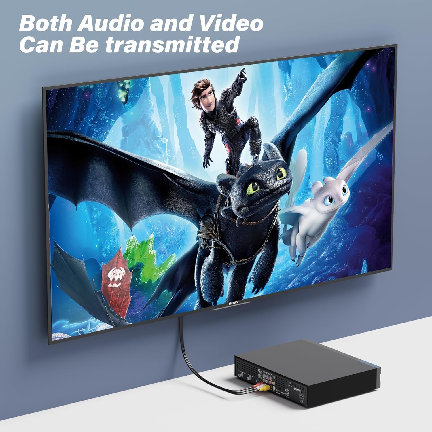 Adoreen 3 RCA Cable 2 Ft Audio Video Composite Male to Male DVD Cable, Gold-Plated Low Loss Stereo AV TV Cable Cord with Noise Reduction for VCD, Satellite,Stereo System,Home Theater Amp/Receiver 2FT 1 Pack image 5 of 6 B0DKJM96X9