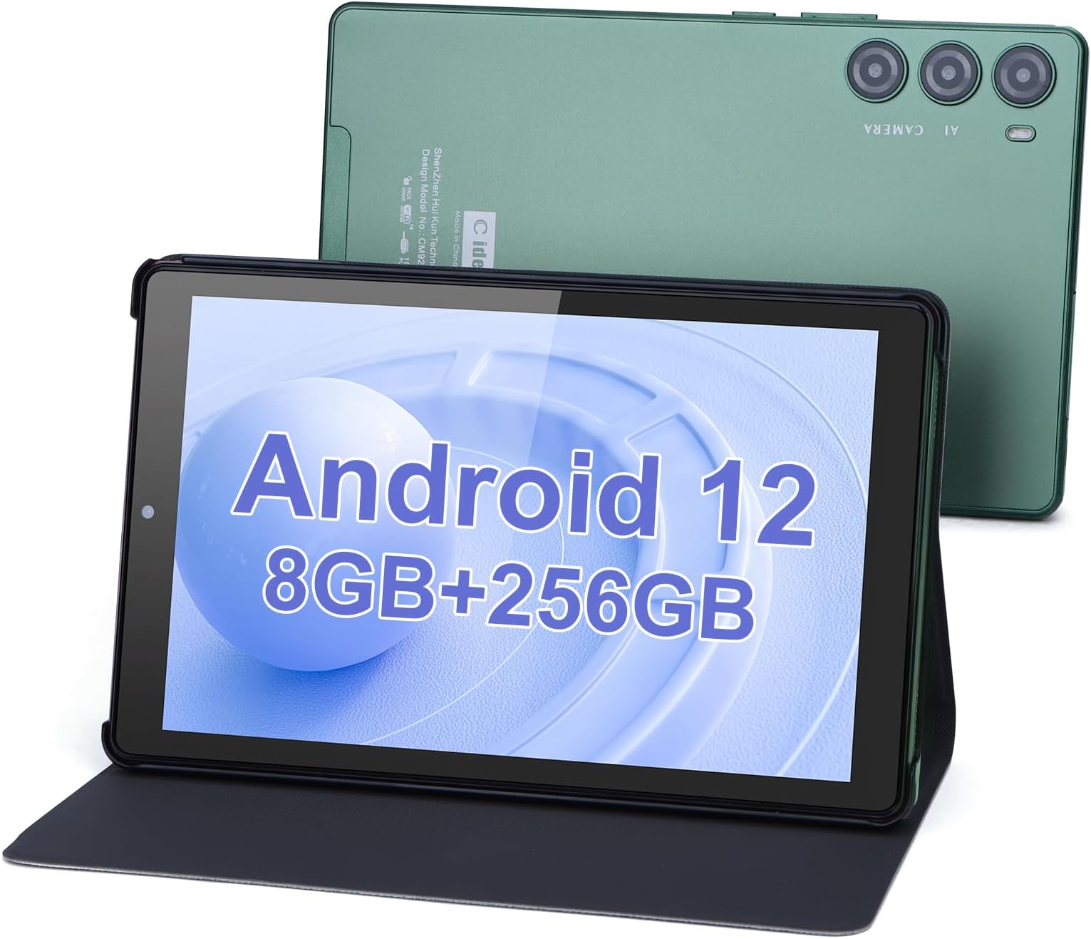C Idea 9-Inch Android 12 Tablet, 8GB+256GB, 5+8MP Camera, 4G SIM Card Slot, 5G WiFi, GPS, 8000mAh Battery, CM925 (Green)