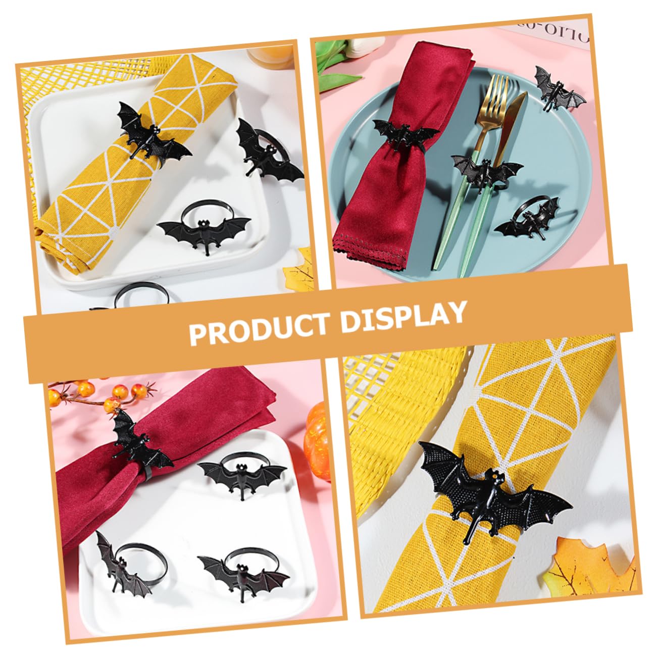 Alipis 4 Sätze Teiliges Halloween Serviettenringe Aus Bat Napkin Buckles Für Halloween Party Dekoration Stilvolle Tischaccessoires Für Unvergessliche Feste 6 Stück * 4
