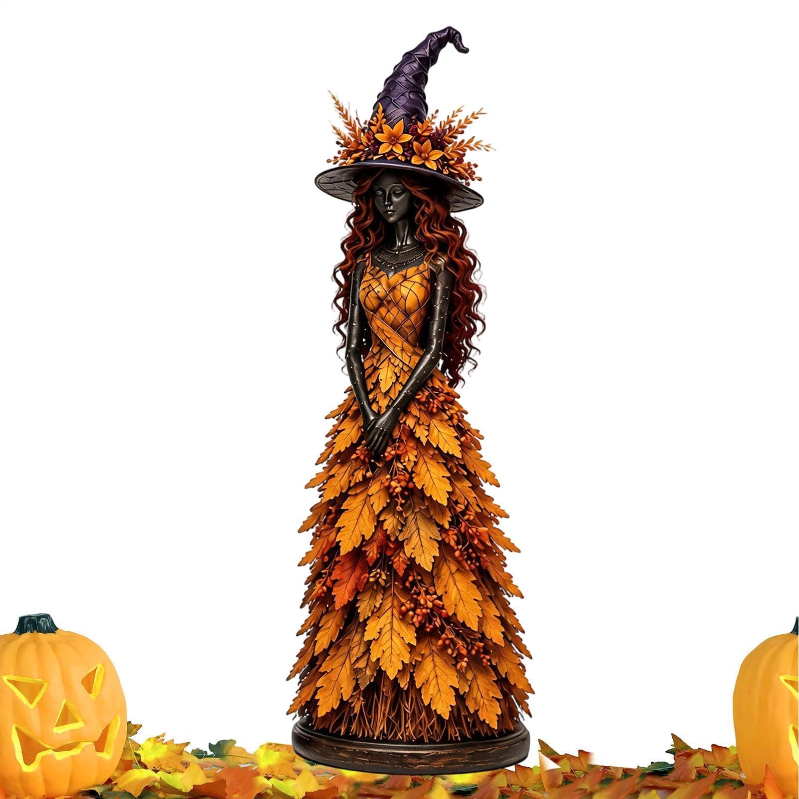 2026 Fantasy Autumn Witch Figurine, Halloween Figurines, Golden Harvest