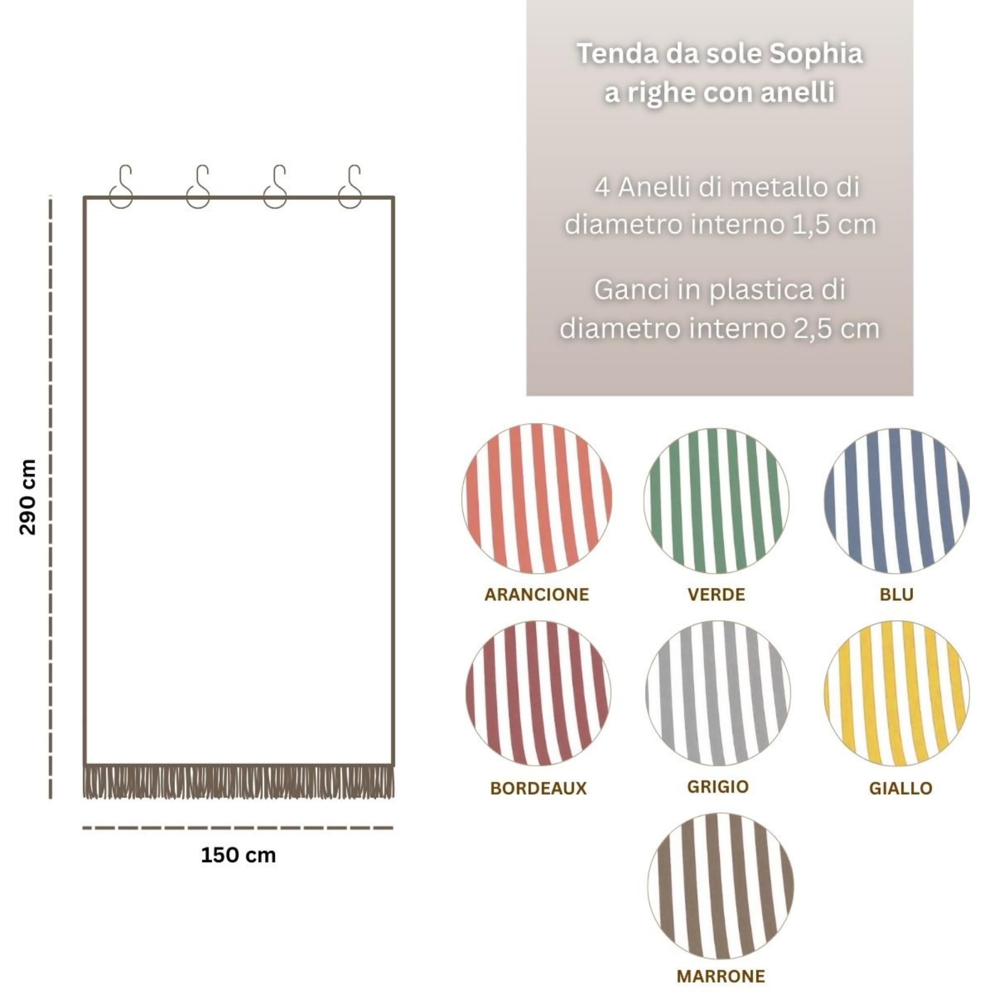 Tenda Da Sole Caritex - 150x290cm - Righe Arancioni - Con Anelli - Per Esterno - Foto 4