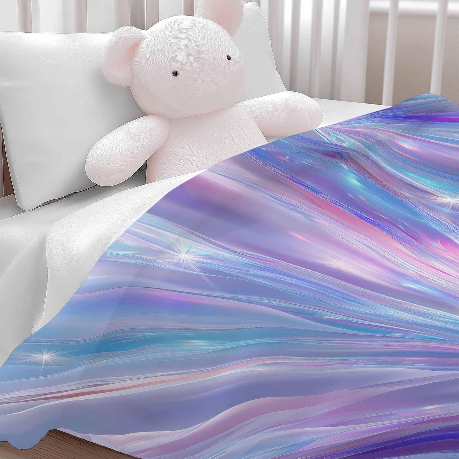 Genérico Manta de Franela de Forro Polar para Niños y Adultos 220 x 240 cm, Mantas para Sofa Estampado Futurista Elegante Artístico - Manta Azul Violeta Suave Cálida Transpirable Ligera