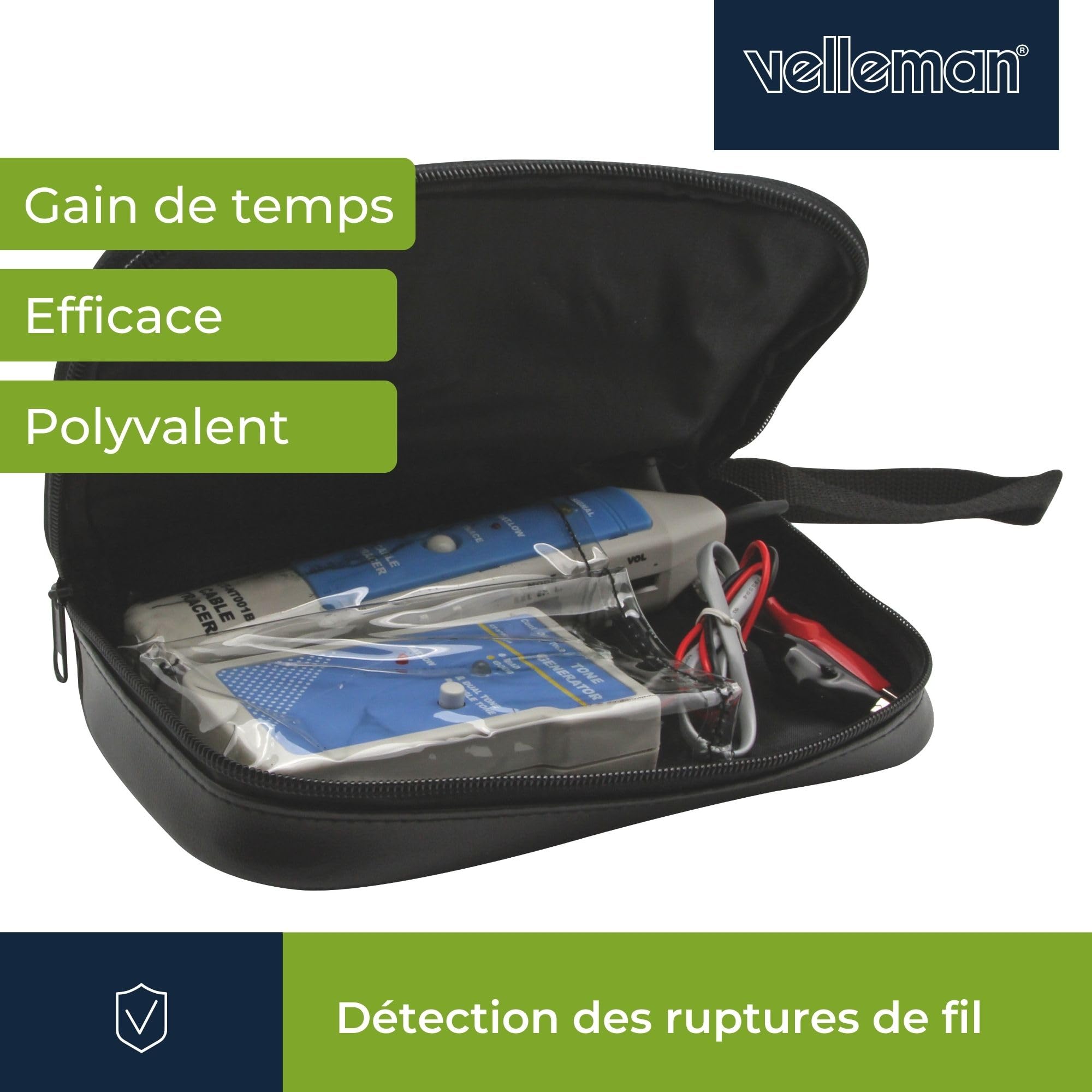 Velleman Traceur et testeur de câbles LAN/RJ45/RJ11/RJ12
