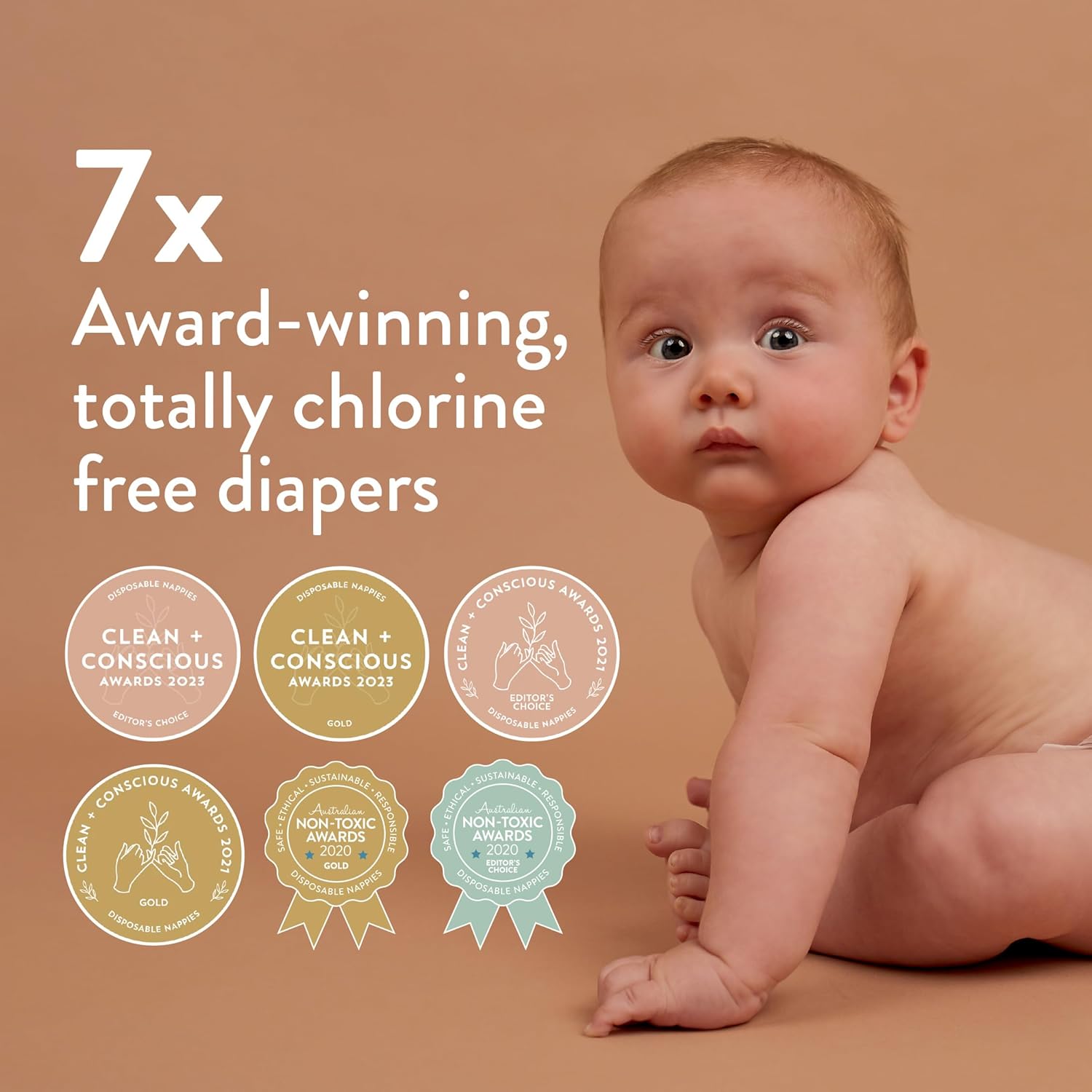 Joonya Baby Diapers, Size 1 XS (4-9 lb) - 6 Bags of 32 (192) - Non Toxic, Eco-Friendly, High Absorbency, Overnight Use, Ultra Slim & Soft - Made in Denmark - Image 4
