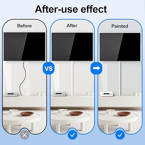 Miniatura 5 de Kit para ocultar cables, 128 pulgadas, cubiertas de un cable para cables en la pared, ocultadores de cables prémium para TV, canaleta de cables