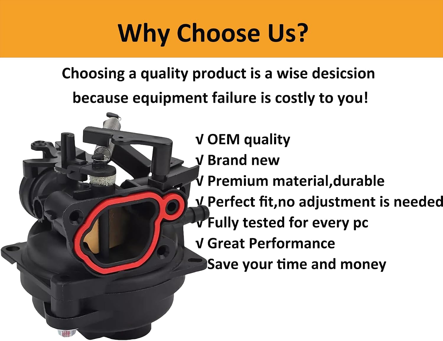 Carburetor Carb with Air Filter & Cover for Craftsman M320 CMXGMAM201207 12BBP2R3793 Lawn Mower