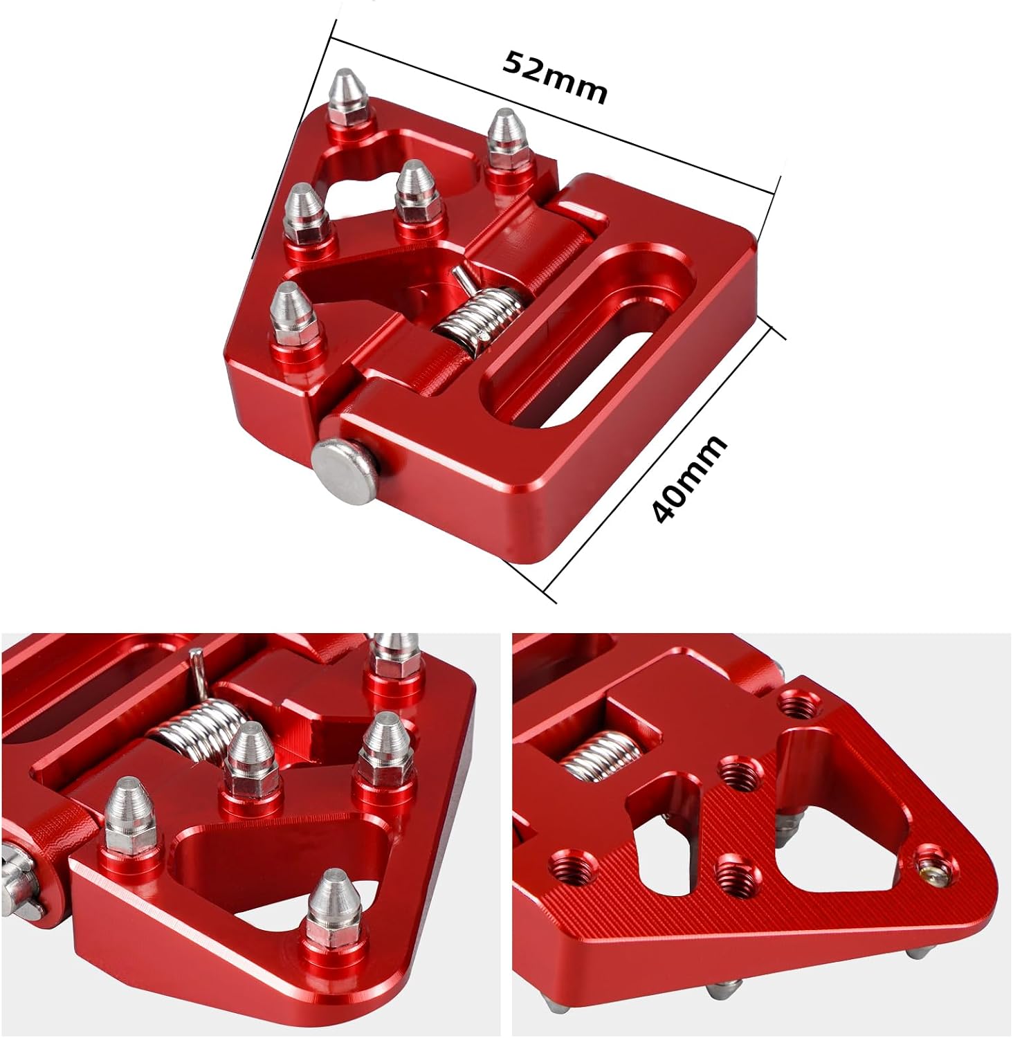NICECNC Foldable Brake Pedal Replacement Tip Motorcycle Compatible with Beta RR RR S 200 250 300 390 430 450 480 500 XTRAINER 300 2013-2023,Compatible with GasGas EC XC 250 300 2018-20 Accessories,Red