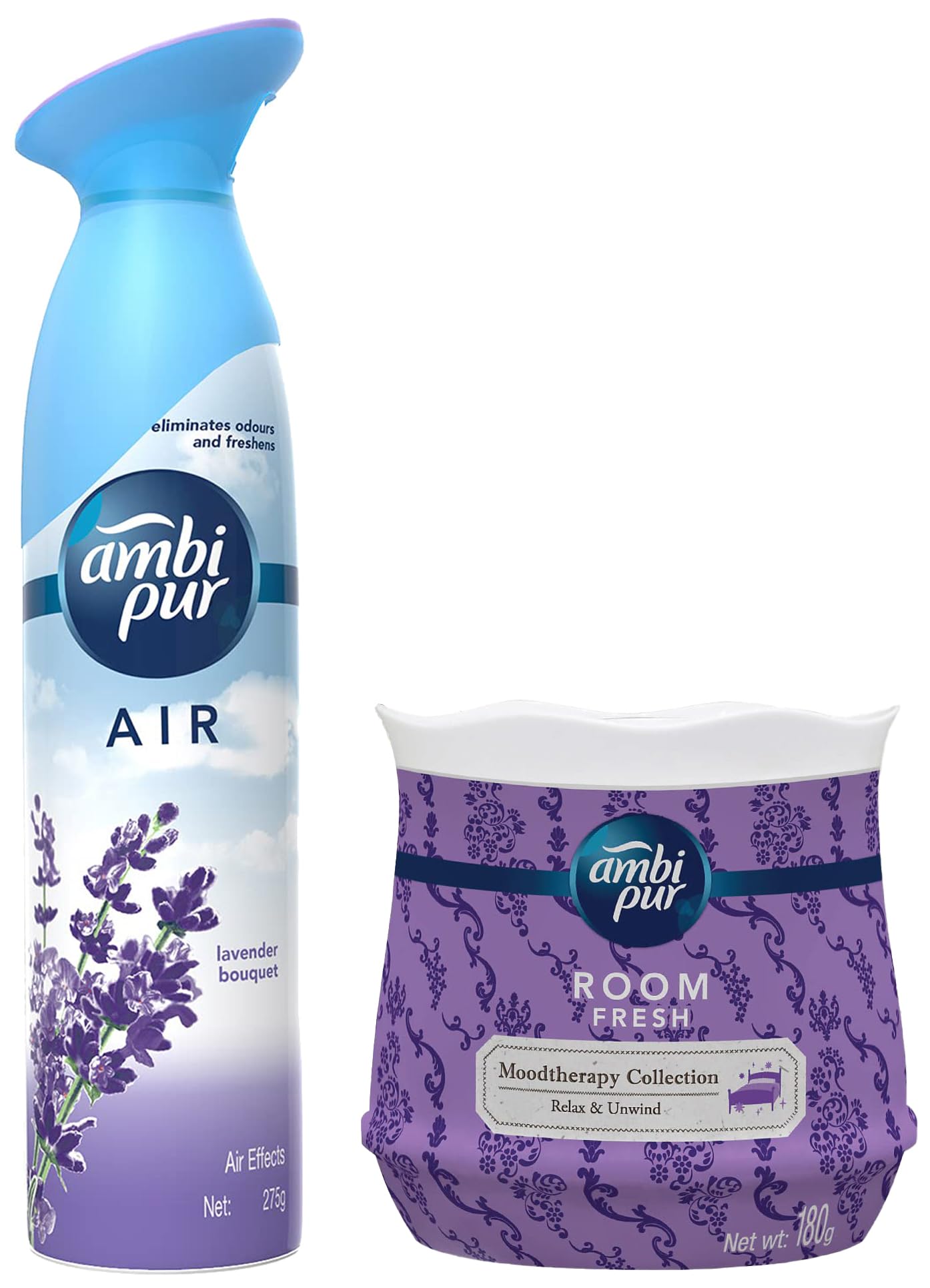 Ambi Pur Moodtherapy Collection Room Fresh Gel, Relax & Unwind - Lavender, 180 G & Air Effect Lavender Bouquet Air Freshener Spray 275G (B0CRVSQBCJ) Amazon Price History, Amazon Price Tracker