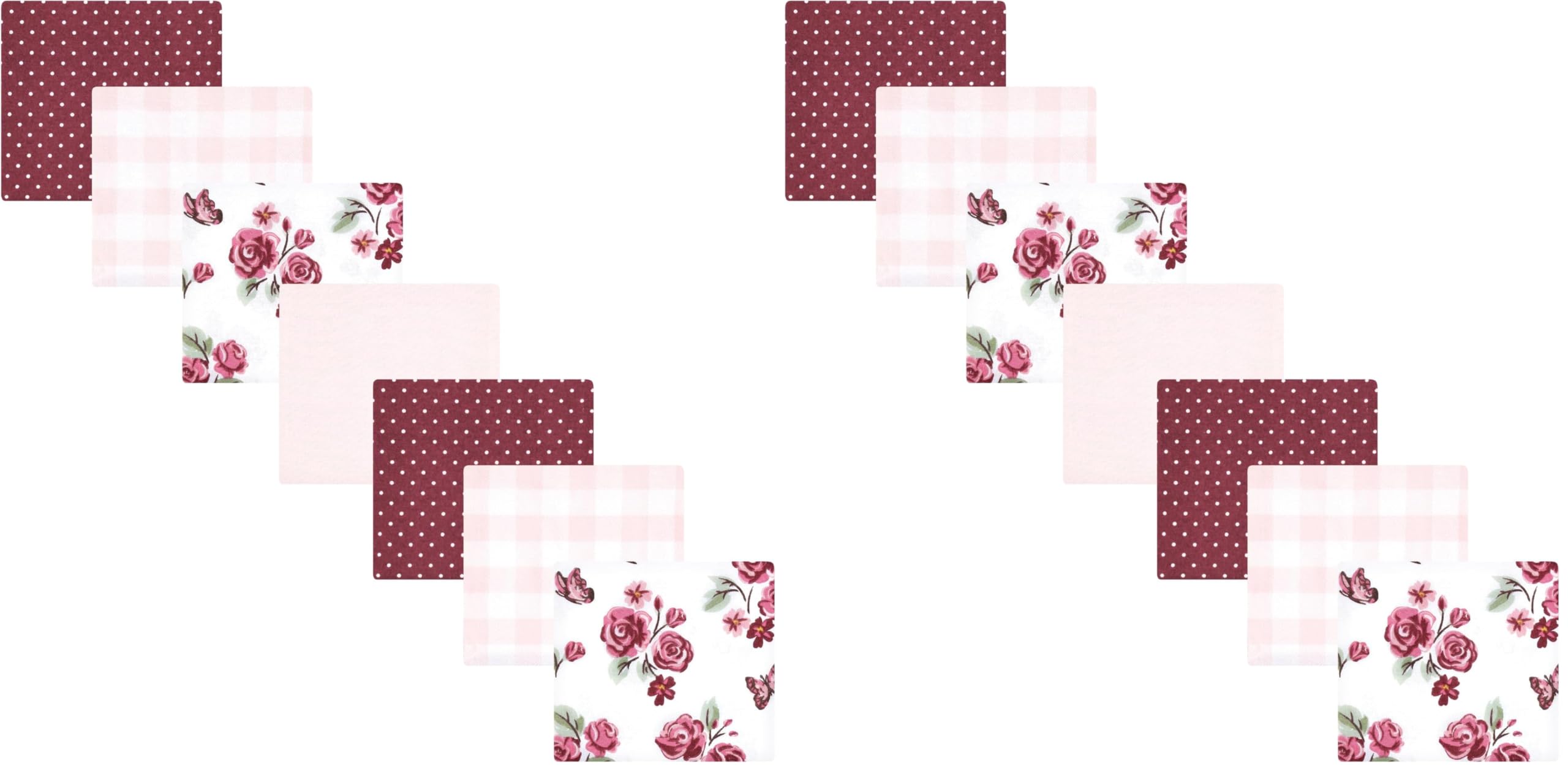 Hudson Baby Unisex Baby Cotton Flannel Receiving Blankets Bundle, Sweet Roses, One Size (Pack of 2)