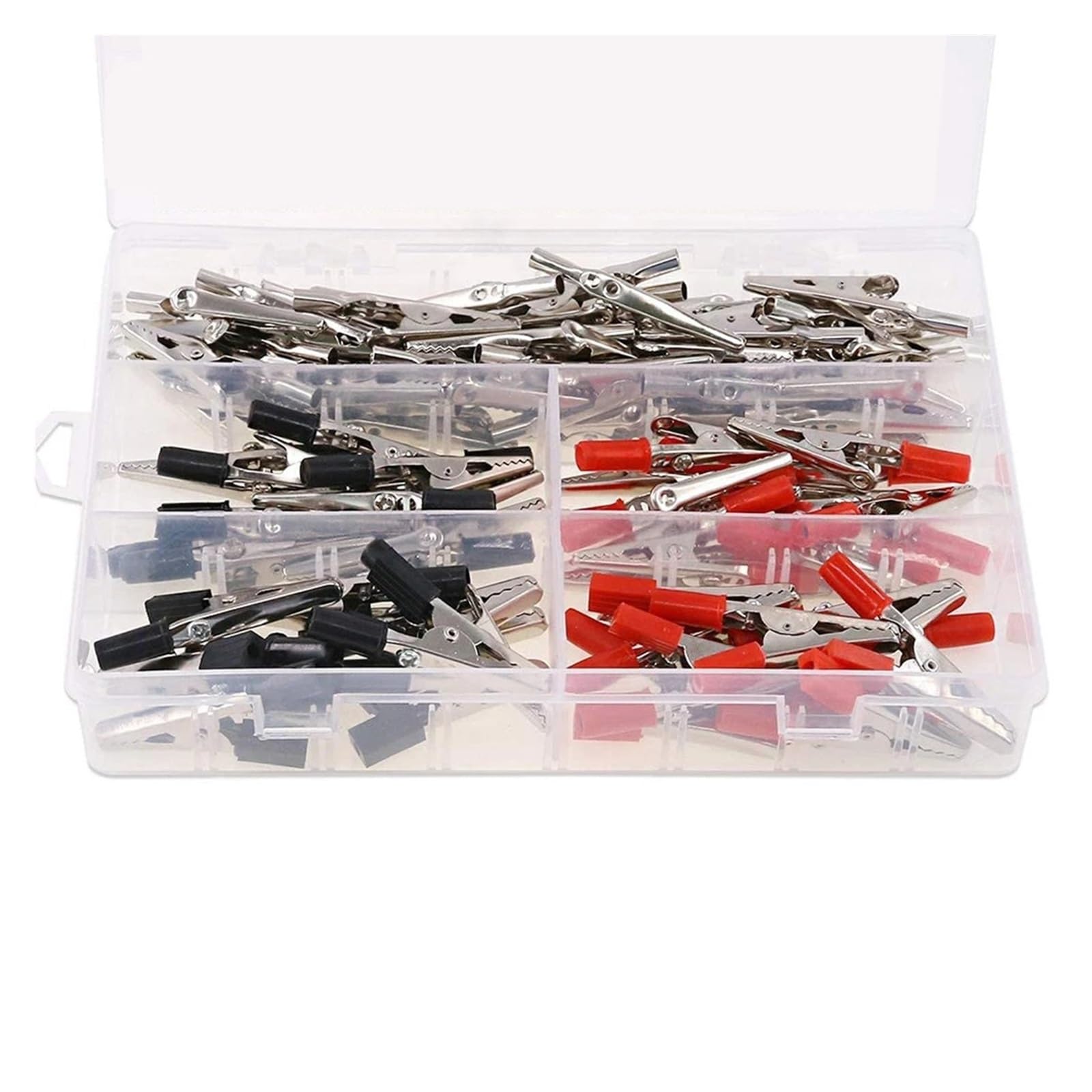 Pinces crocodile 5A 53mm pour test batterie et caravane en lot de 100 pièces
