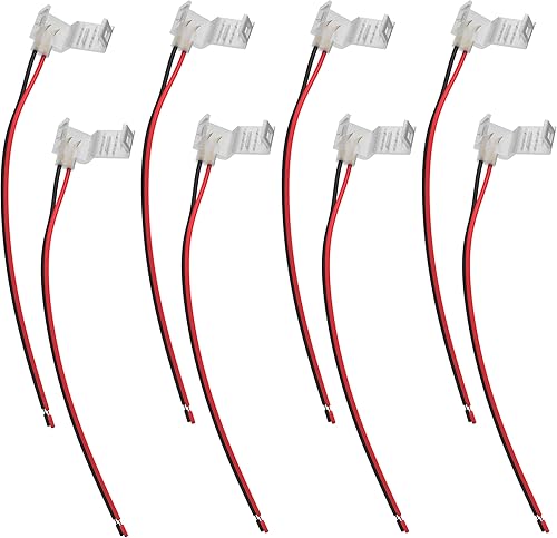 8 conectores adaptadores de cable para tira de luces LED de neón rellenas de silicona flexible, 2 pines, letrero de neón DIY, conector de abrazadera