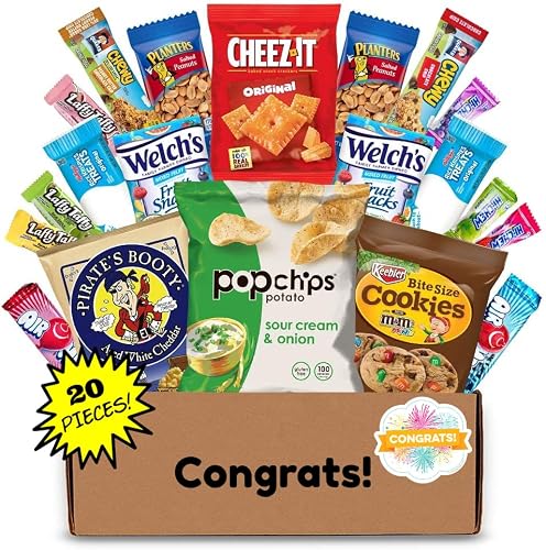 Hangry Kits Congratulations Gifts For Men And Women - Send-Congratulations Gift Basket Care Package To A Friend Or Loved One. Delicious Variety Of Comforting Snacks #TOP5