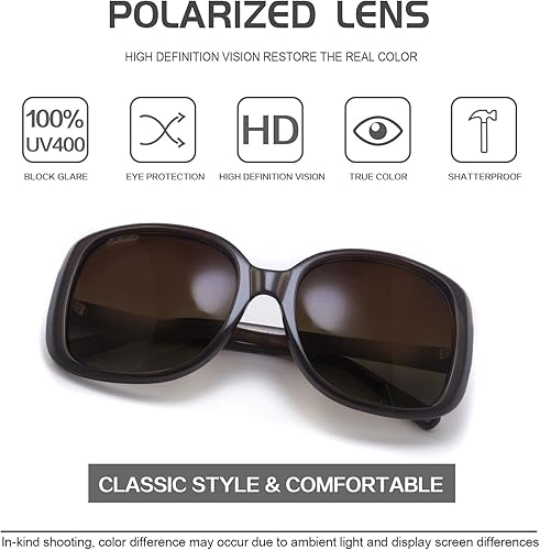 Miniatura 2 de Gafas de sol cuadradas para mujer, 100% protección UV, lentes polarizados, resistentes y maravillosas gafas de sol para conducir golf