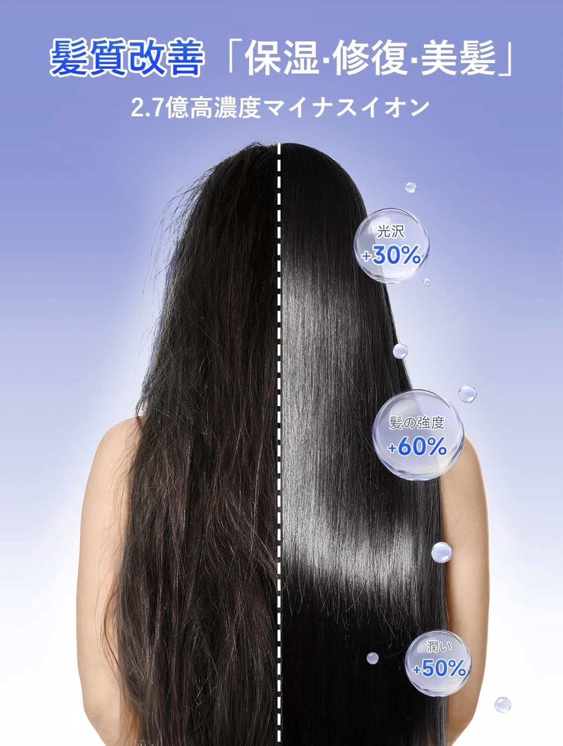 Amazon | ドライヤー 大風量 マイナスイオン 速乾ドライヤー