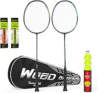 Vista 11 de Raquetas de bádminton profesionales de fibra de carbono para patios traseros y gimnasio