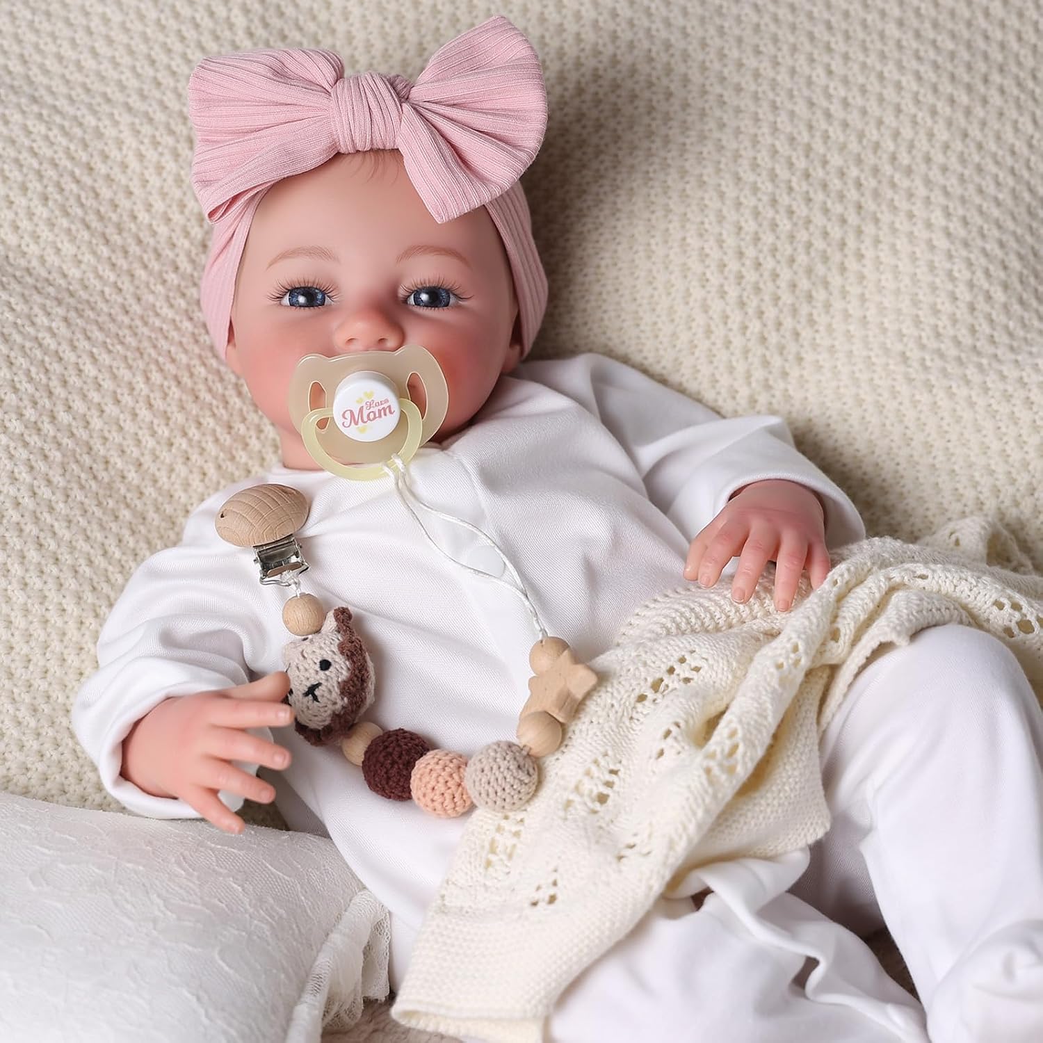 BABESIDE Realistic Reborn Baby Dolls Girl - 20 Inch Lifelike Vinyl Head and Limbs with Soft Cloth Body, Weighted Newborn Baby Doll for Kids Age 3 with Accessories