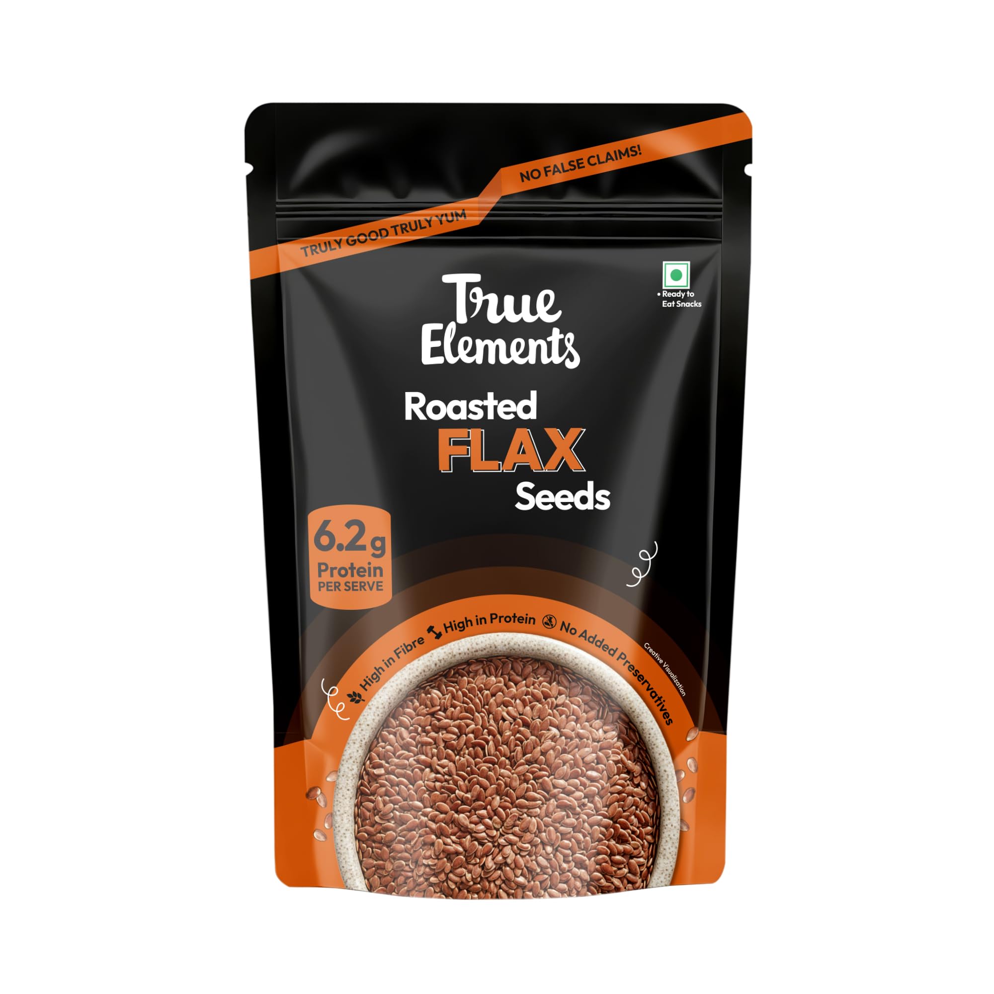 True Elements Roasted Flax Seeds 125g | Superfood for Healthy Snacking | Rich in Omega-3 | Fiber & Antioxidants-picture-18