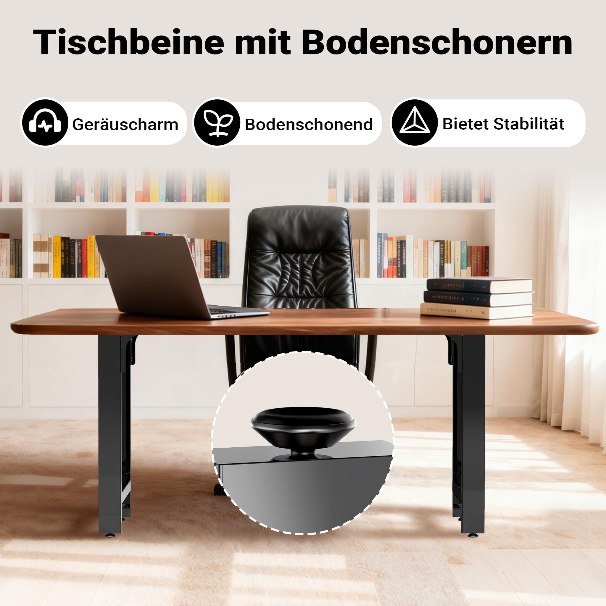 Wiltec Tischbeine aus lackiertem Stahl 2er Set 60x72cm Vierkantrohre pulverbeschichtet Tischkufen Tischgestell Tischuntergestell