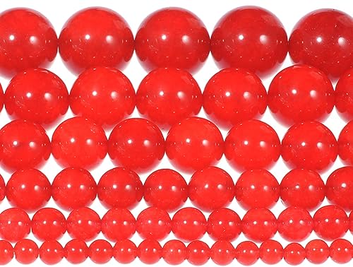 Cuentas de calcedonia roja natural de 25/64 de pulgada para hacer joyas, regalos para familiares y amigos (25/64 de pulgada, calcedonia roja)