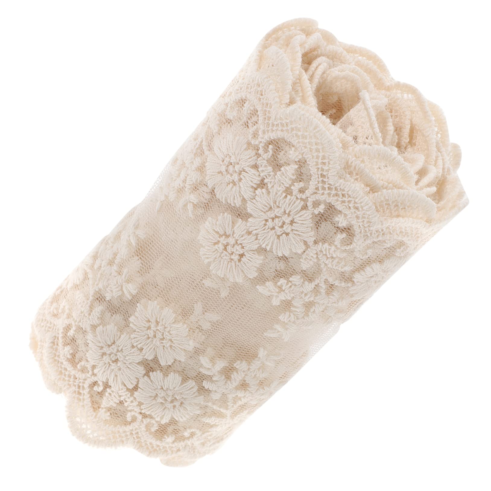 EXCEART 4rollos Cinta De Encaje Decorativo Para Borde De Floral Para Manualidades y Vestidos Metros De Raso Sin Elasticidad Para Boda y Accesorios