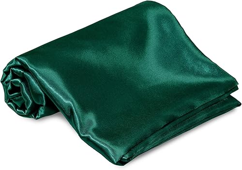 Miniatura 2 de Homiest Sábana encimera de satén verde negruzco, ropa de cama de lujo y ultra suave para colchón matrimonial
