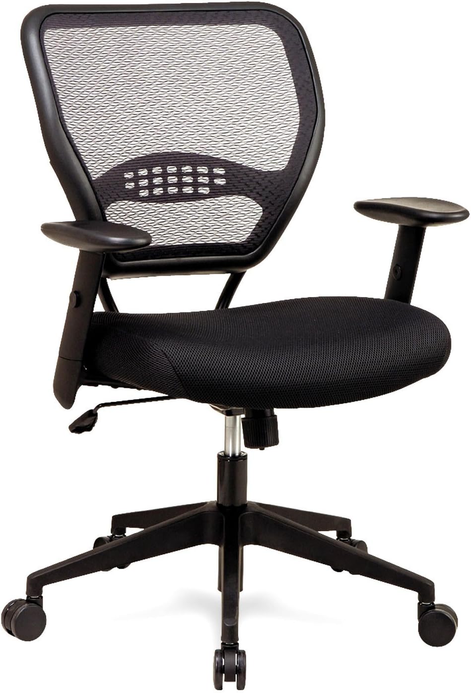 SPACE Seating AirGrid Latte Back and Mesh Seat, 2-to-1 Synchro Tilt Control, Adjustable Arms and Tilt Tension Nylon Base Managers Chair : Office Products