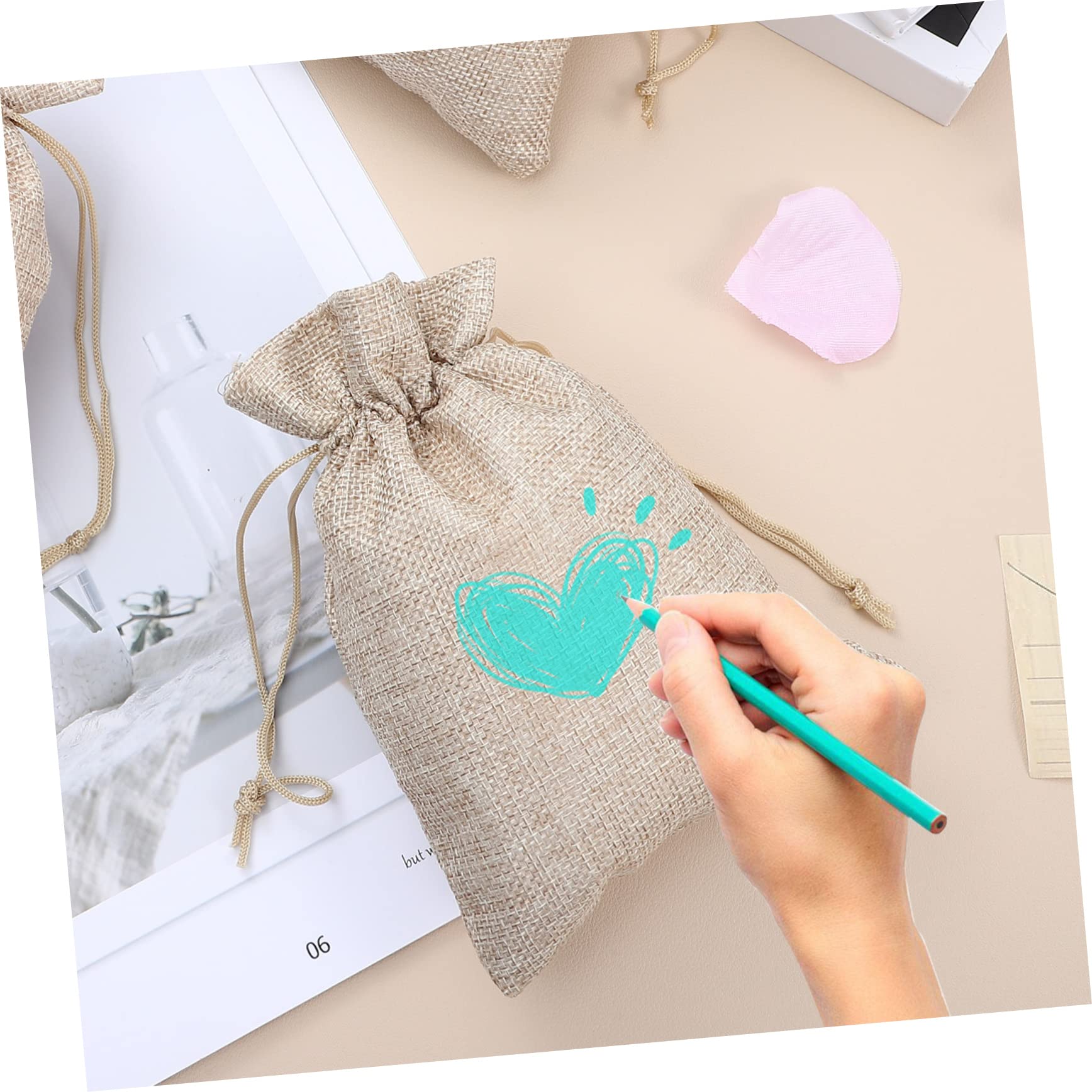 GOOHOCHY 50 Stück Jutesack Geschenkebeutel mit Kordelzug Wiederverwendbar für Hochzeitsgeschenke Aufbewahrung von Samen und Kaffeebohnen