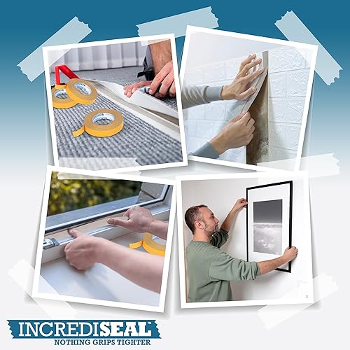 Vista 6 de IncrediSeal Cinta de montaje de filamento reforzado de fibra de vidrio bidireccional de doble cara de 3 pulgadas, 36 yardas, 9.0 mil, industrial