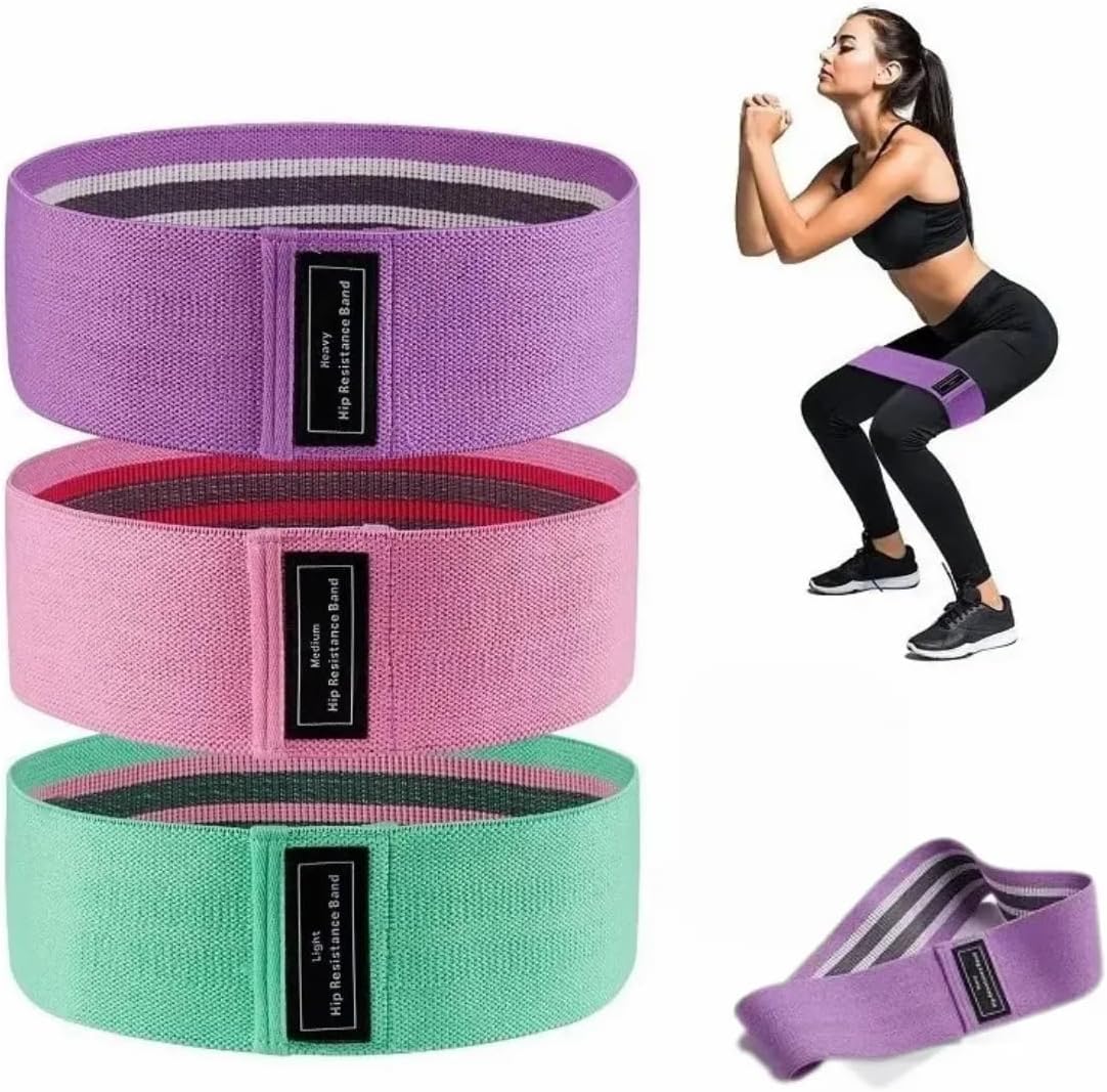 Kit 3 Faixa Elástica Hip Band Resistance Mini Band Treino Exercicio