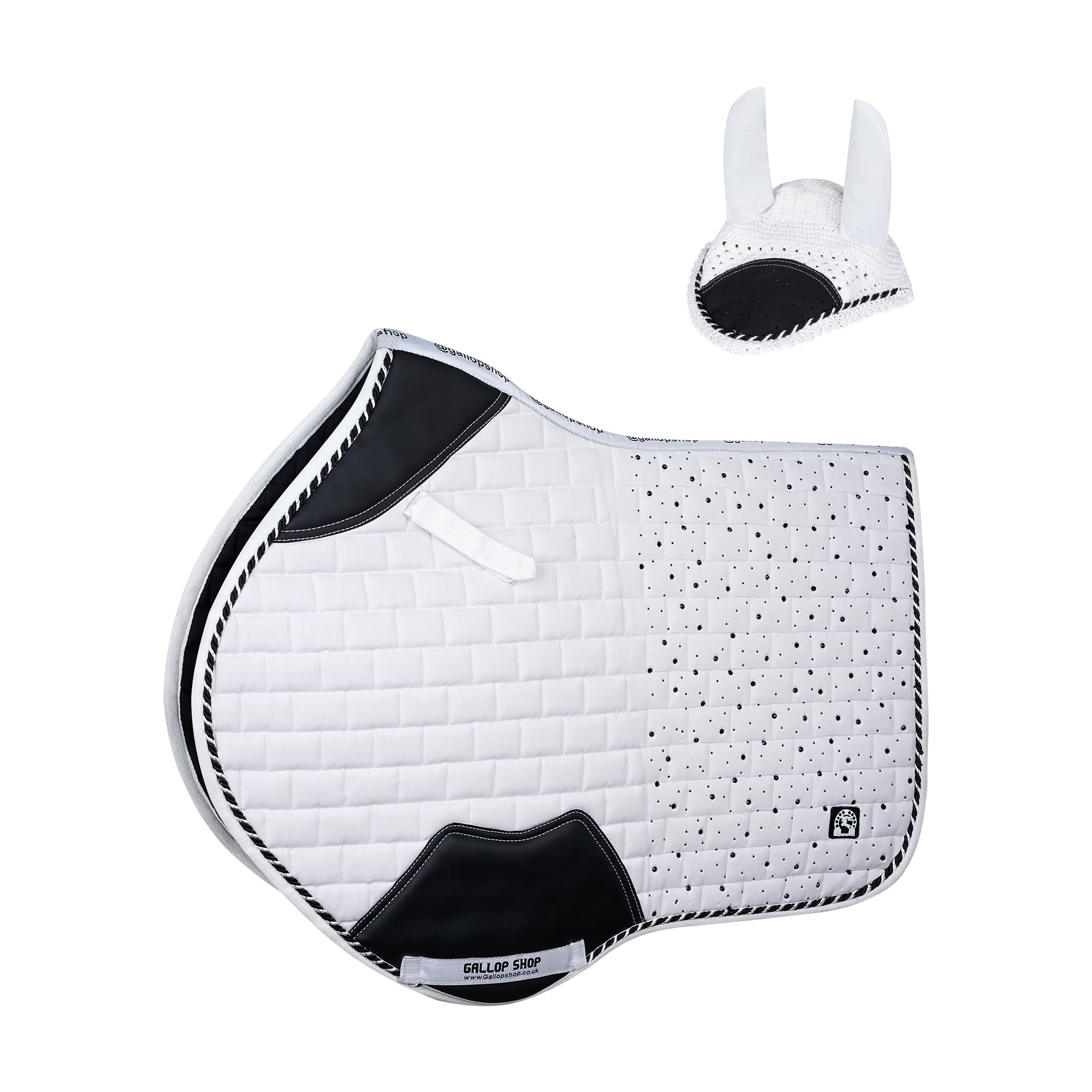 Gallop Shop Close Contact Saddle Pad / All-Purpose Design Rhinegold with Sparkle (White, Full) — image 1