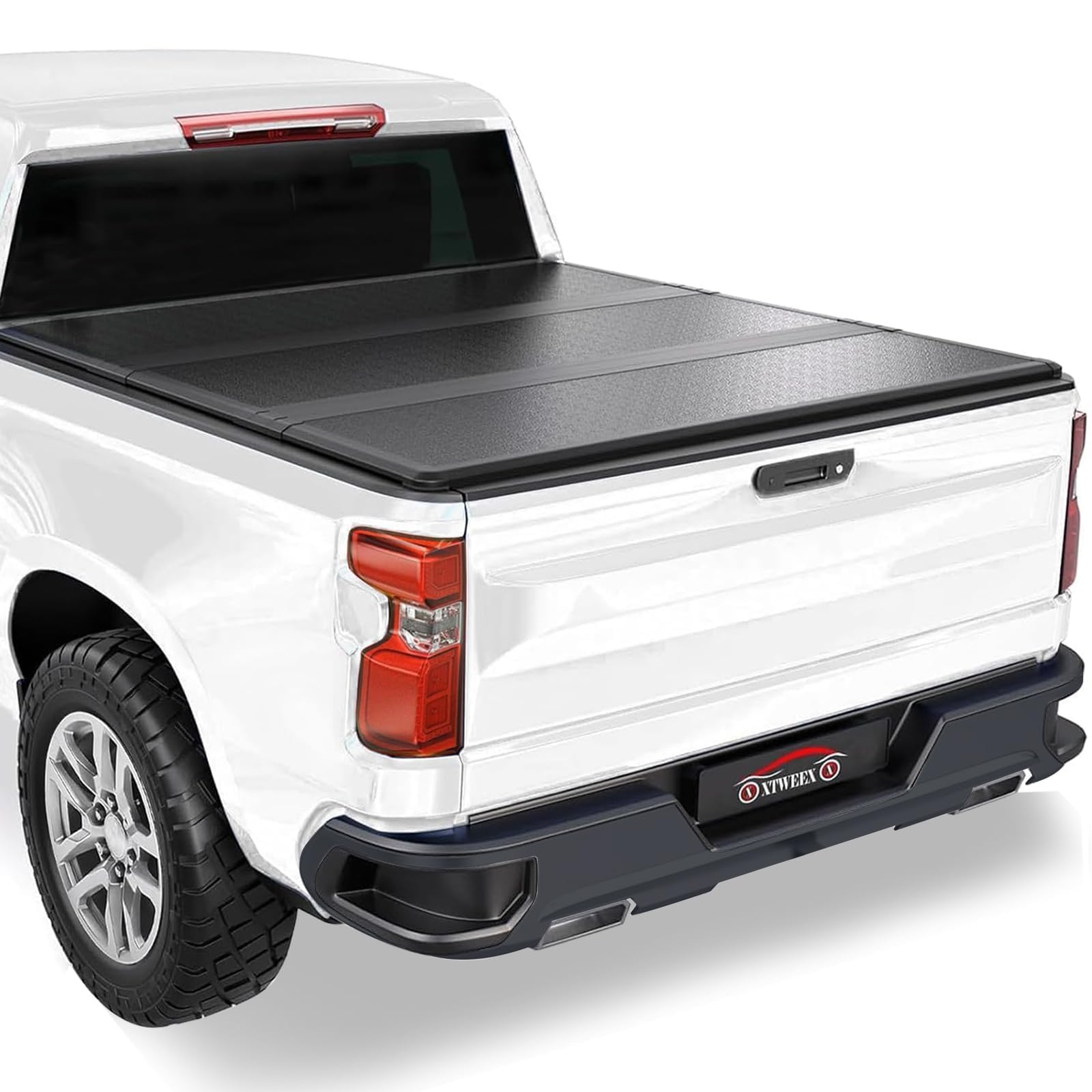 FRP Hard Tri-fold Truck Bed Tonneau Cover Fits 5.2 FT (62") for 2023-2026 Chevy Colorado GMC Canyon Bed 5.2 FT Fiberglass and Waterproof Fleetside Bed w/o Multi-Flex Tailgate