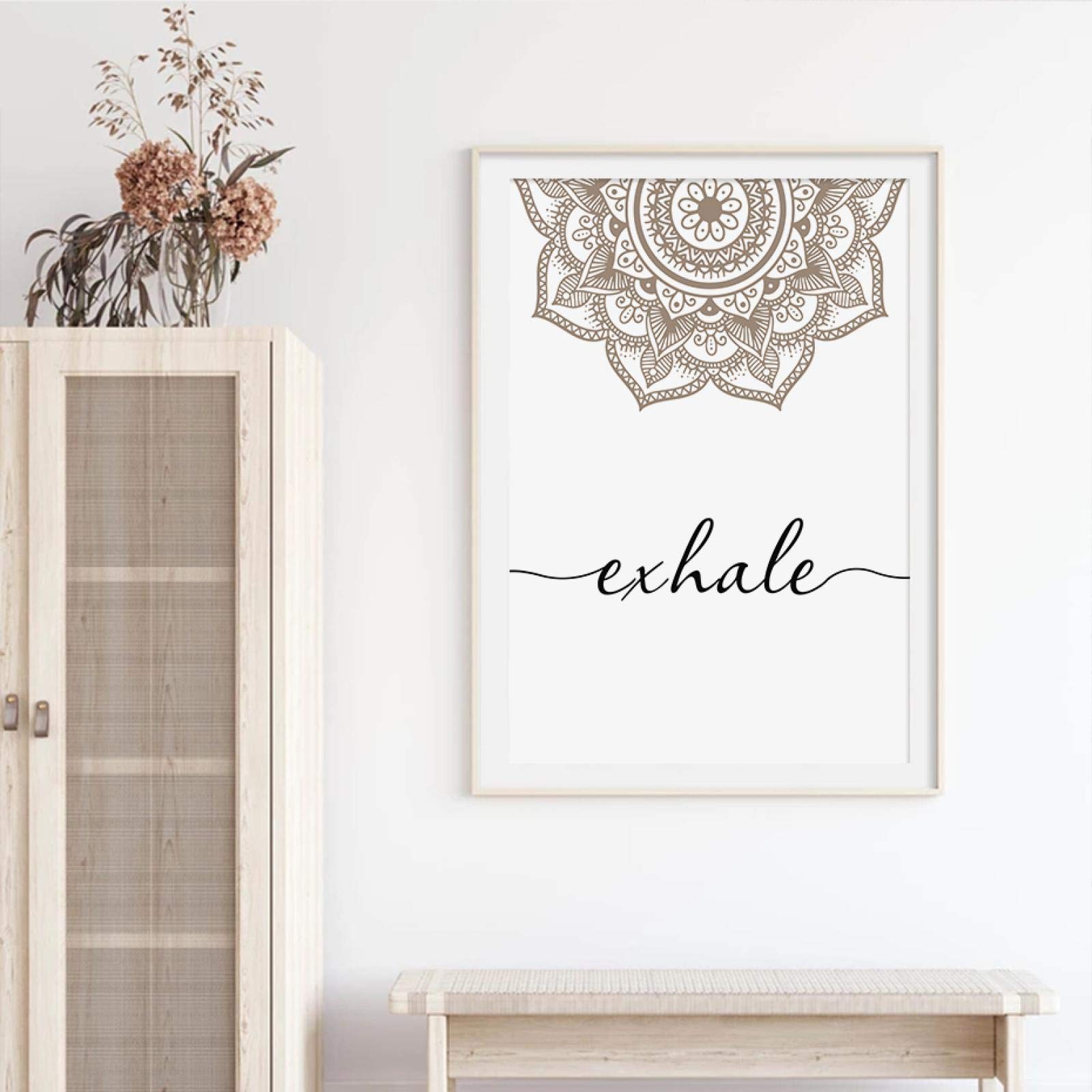 AdoDecor 2 Tele Da Parete Bohemian | Quadro Mandala Exhale Inhale | 40x50 Cm Senza Cornice | Poster Zen Per Yoga E Camera Da Letto - 5